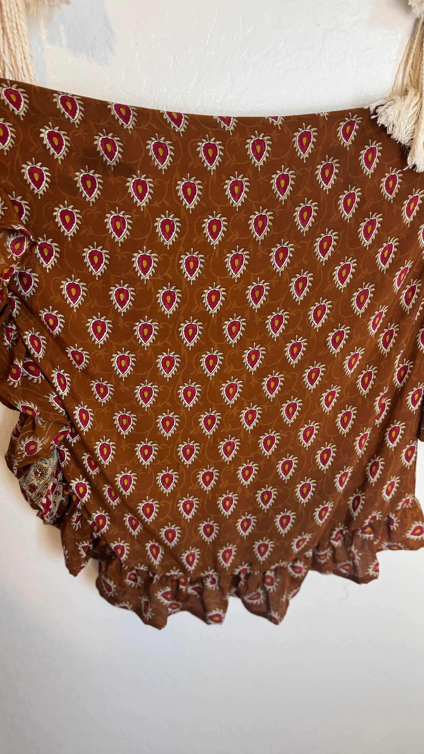 Bell Sleeve Silk Wrap Tie Top 005