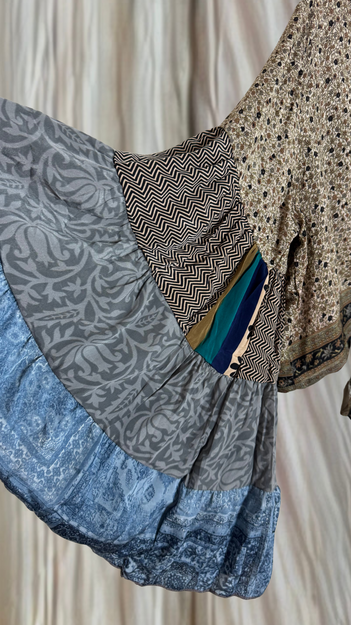 Thunderstruck ⚡ Silk Wrap Tie Top 057