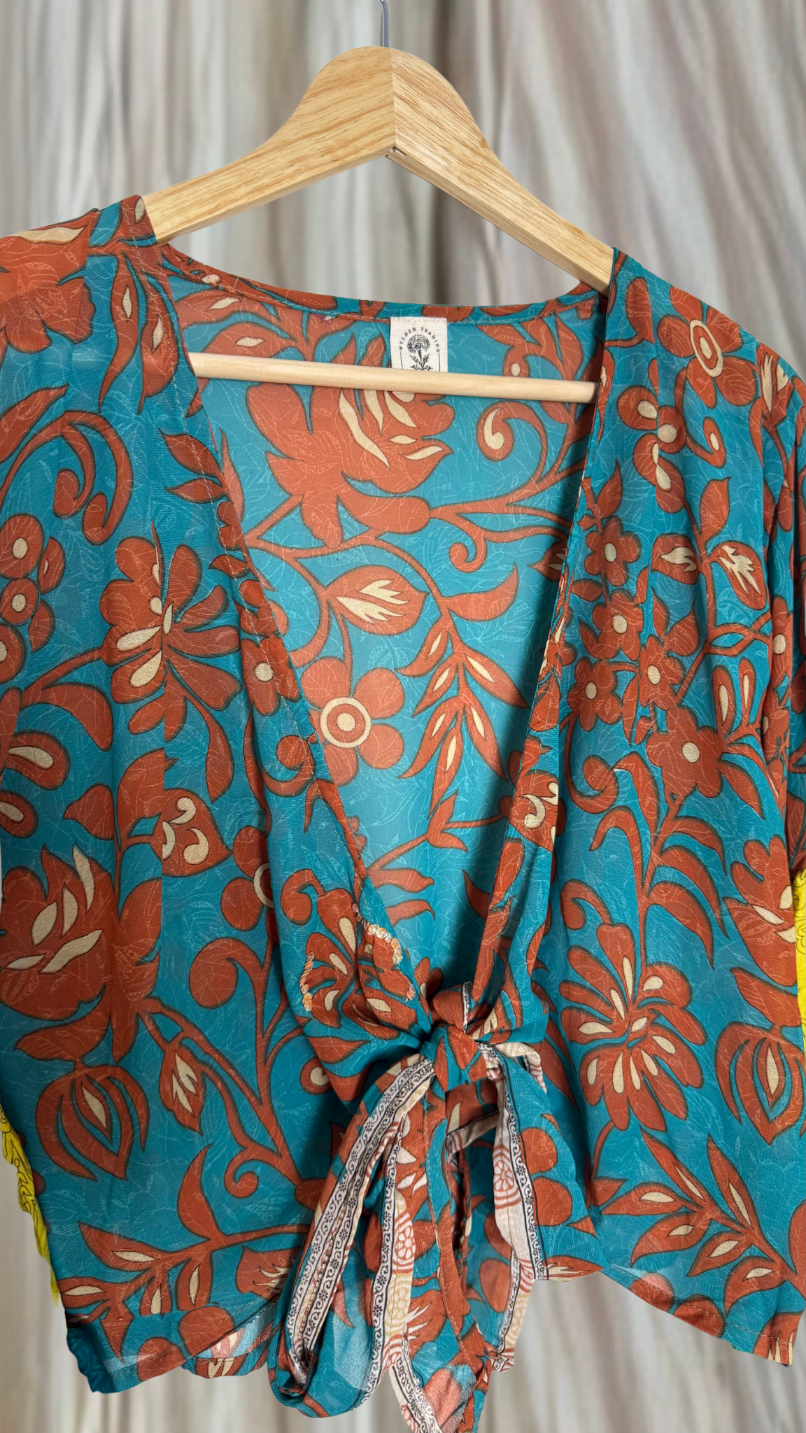 Thunderstruck ⚡ Silk Wrap Tie Top 056