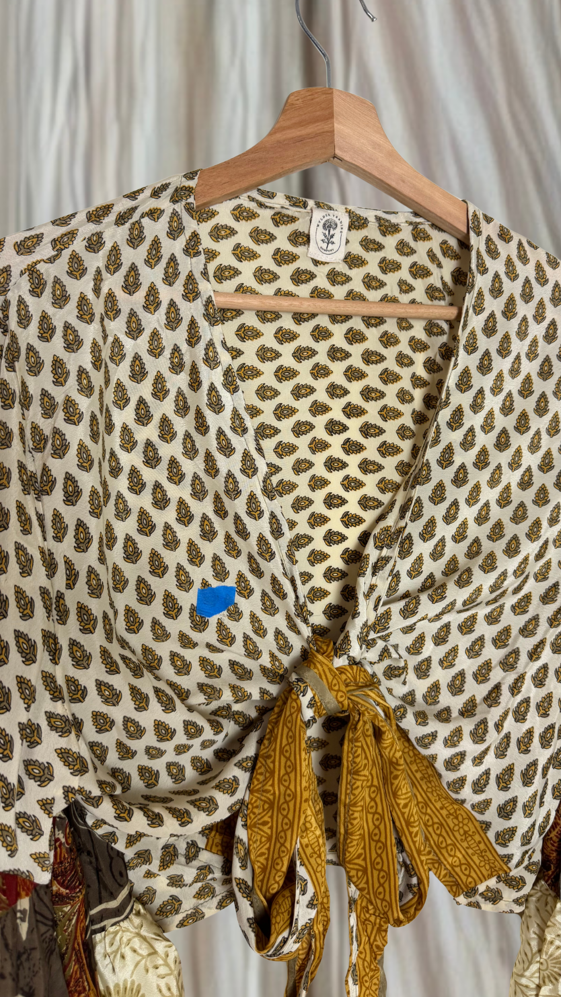 Thunderstruck ⚡ Silk Wrap Tie Top 058 - AS IS