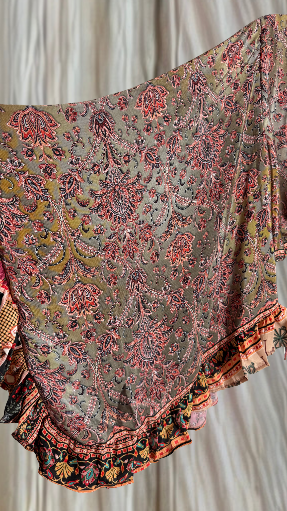 Bell Sleeve Silk Wrap Tie Top 001