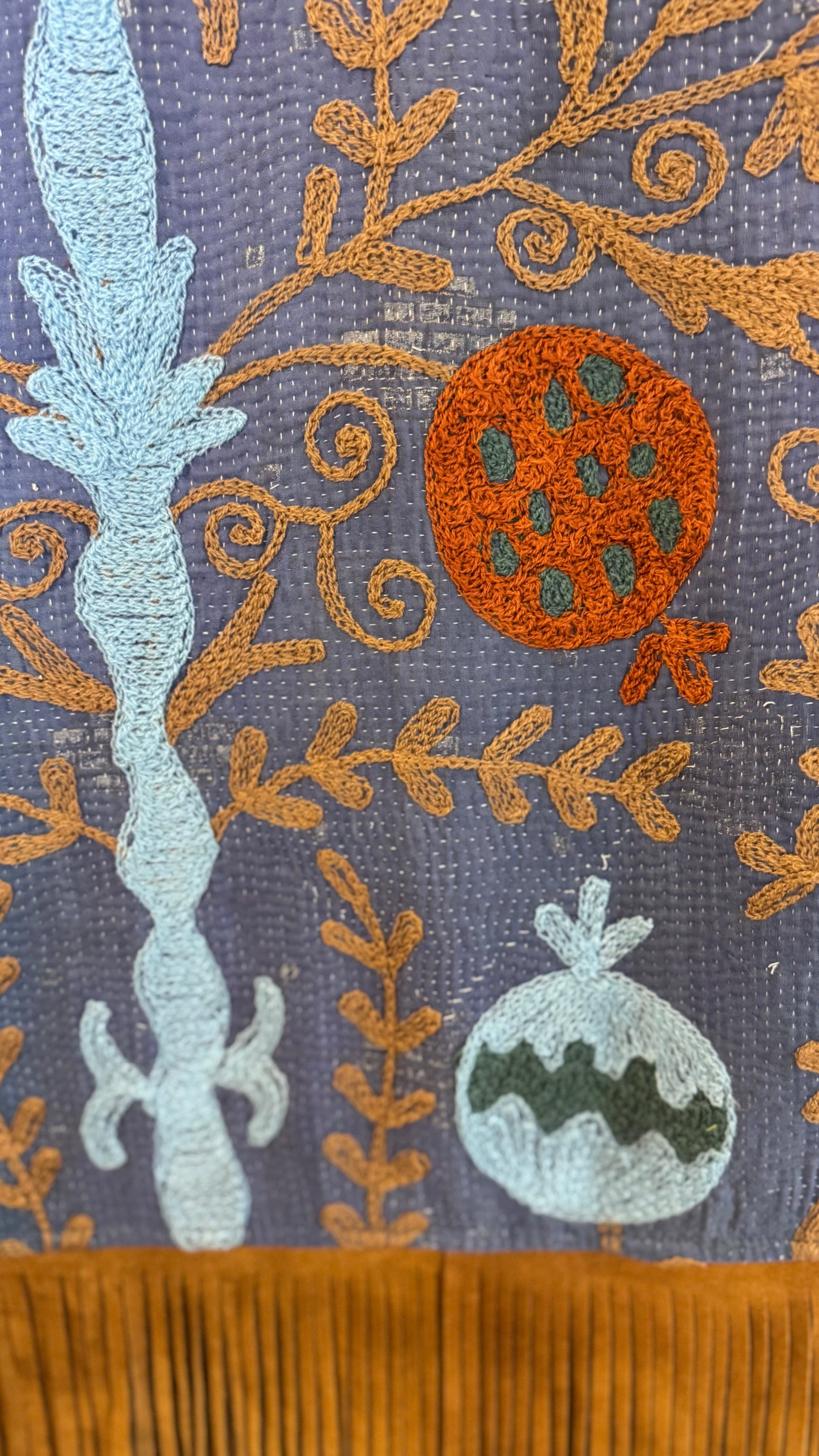 Artisan Textile Vest (Short Fringe - Tan) 012