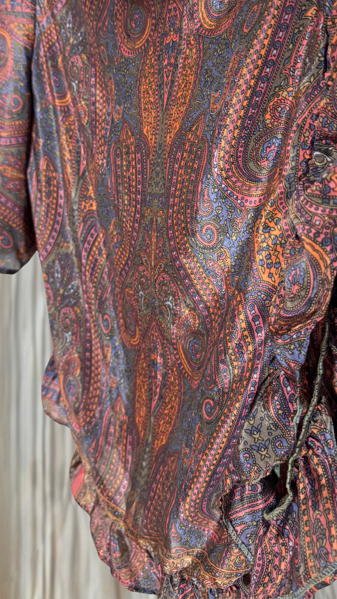 Bell Sleeve Silk Wrap Tie Top 002