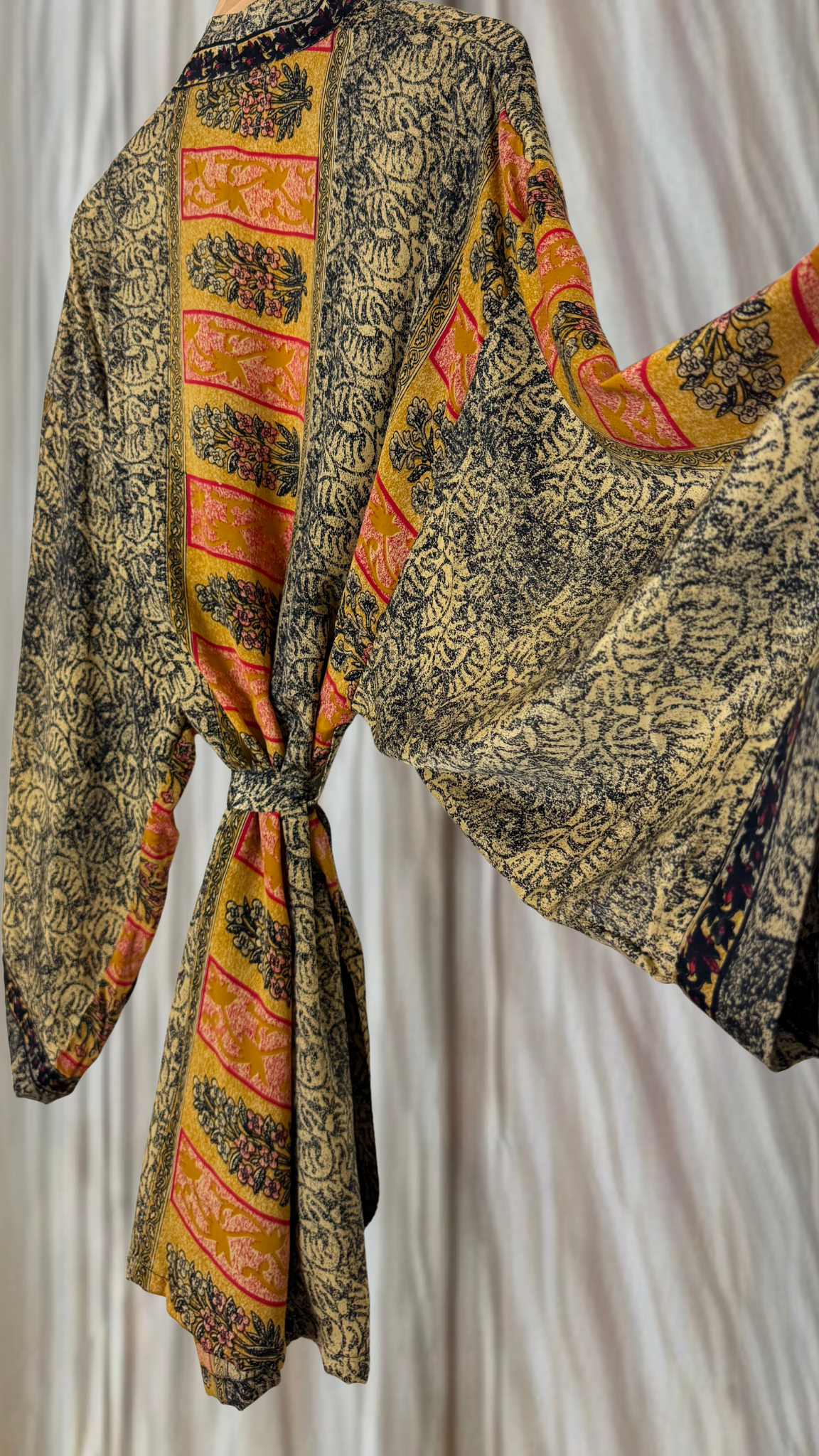 Creosote Sari Silk Kimono 025