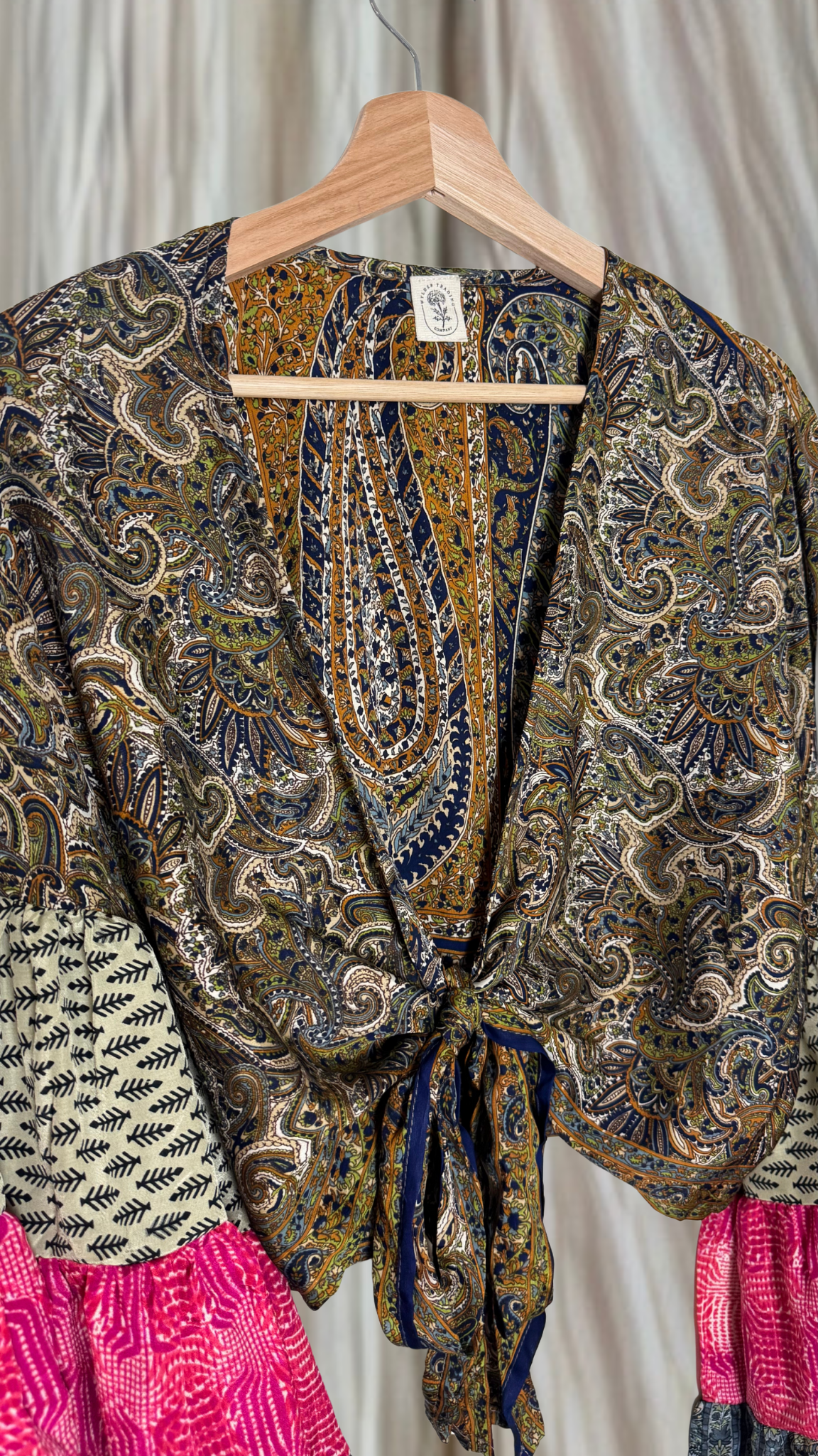 Thunderstruck ⚡ Silk Wrap Tie Top 054