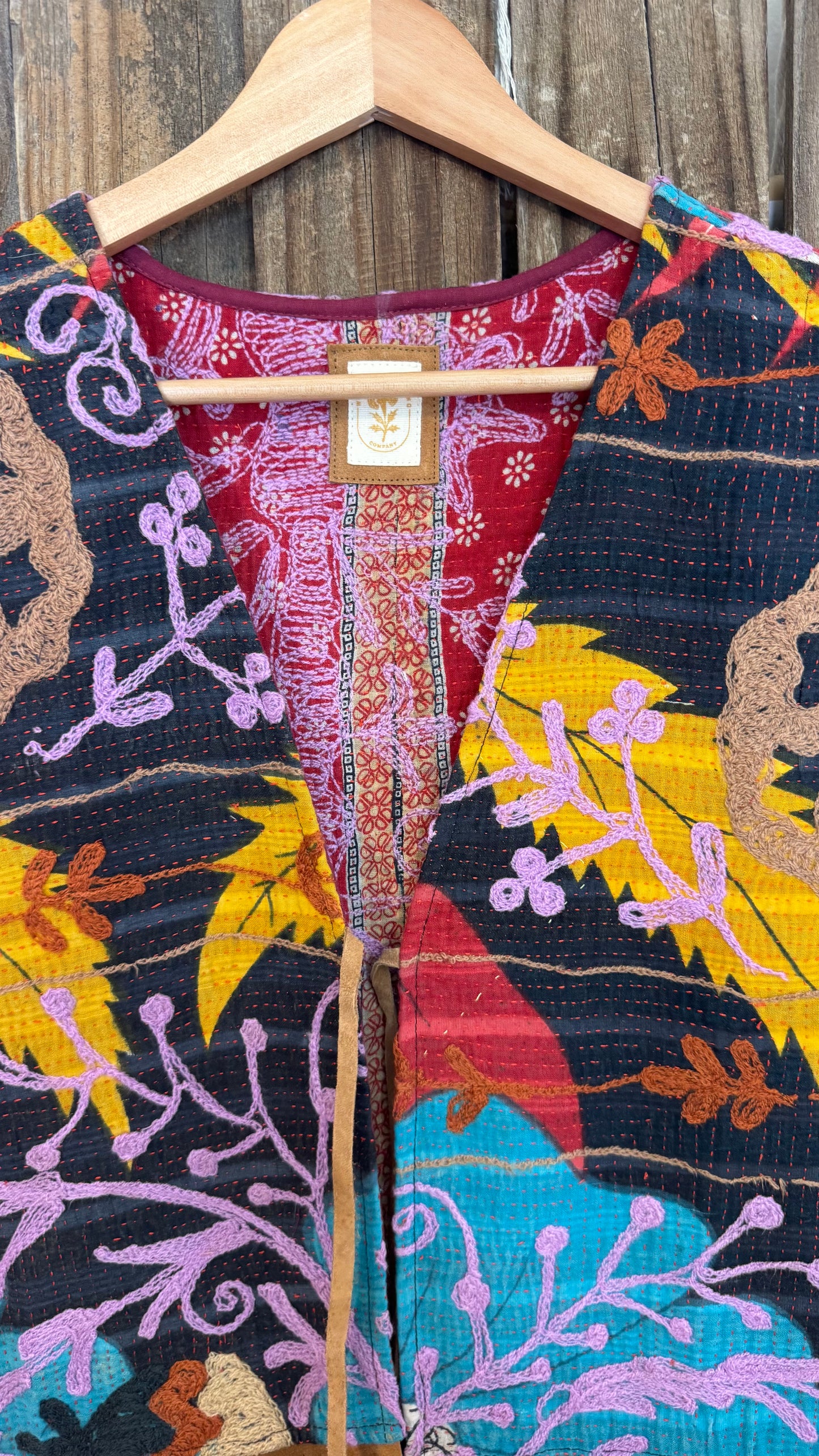 Artisan Textile Vest (Long Fringe - Tan) 013