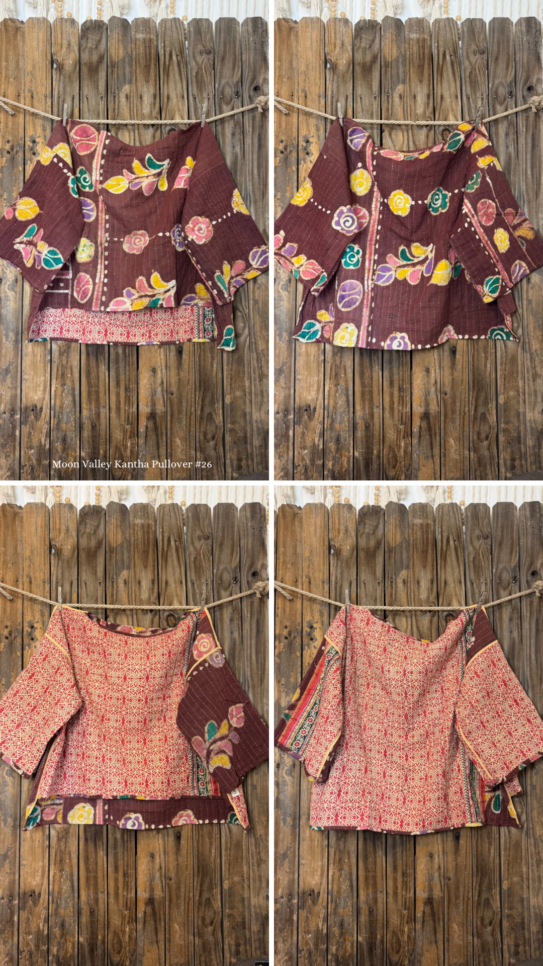 Moon Valley Kantha Pullover Top - 026