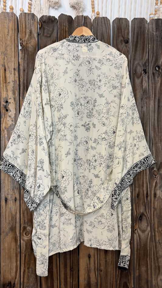 Creosote Sari Silk Kimono 011