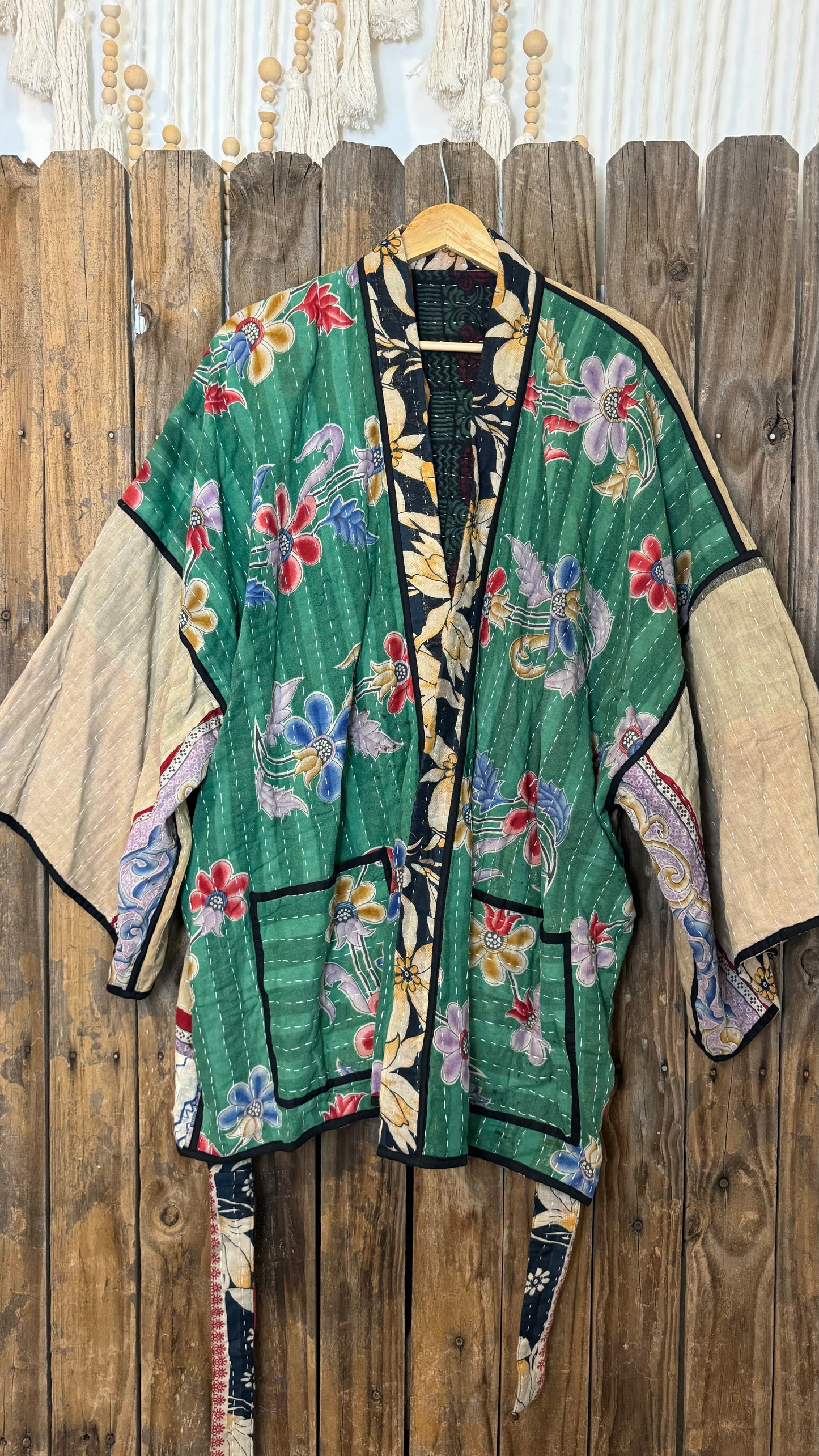 Kantha Reversible Kimono Coat - 001