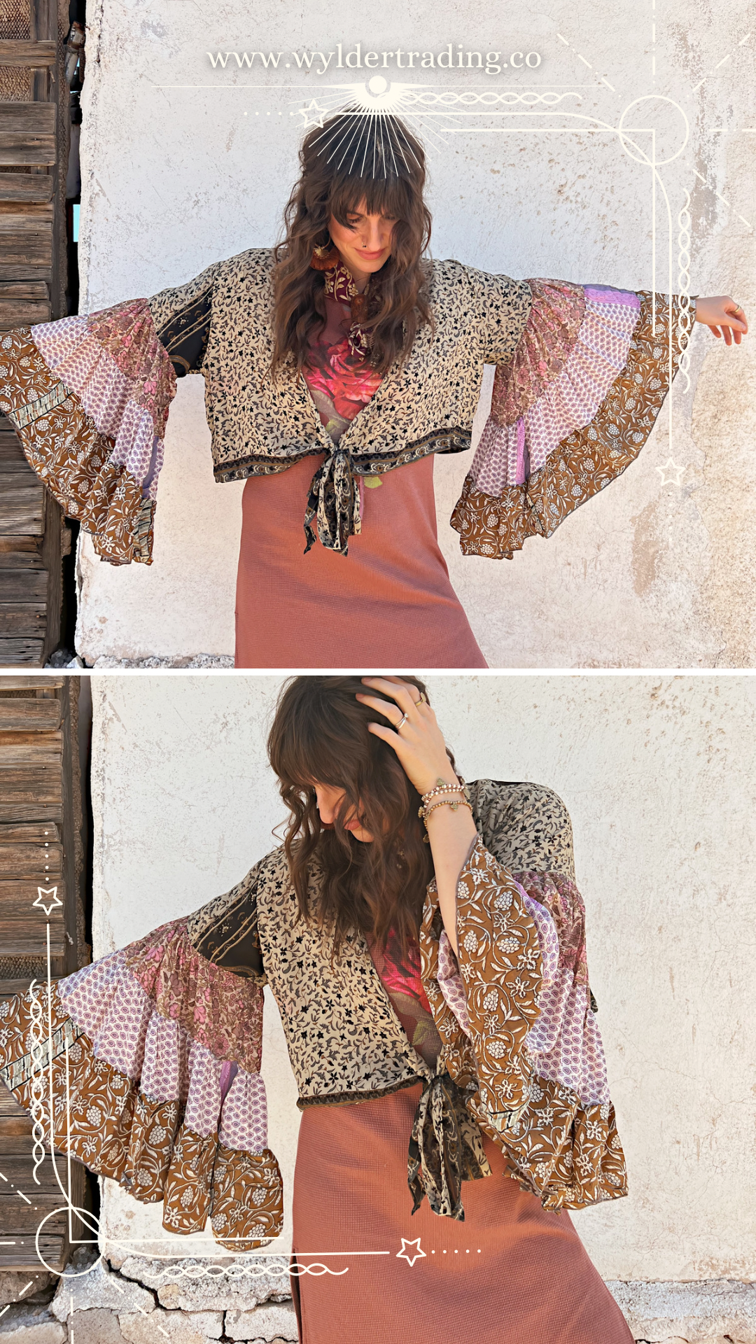 Thunderstruck ⚡ Silk Wrap Tie Top 054
