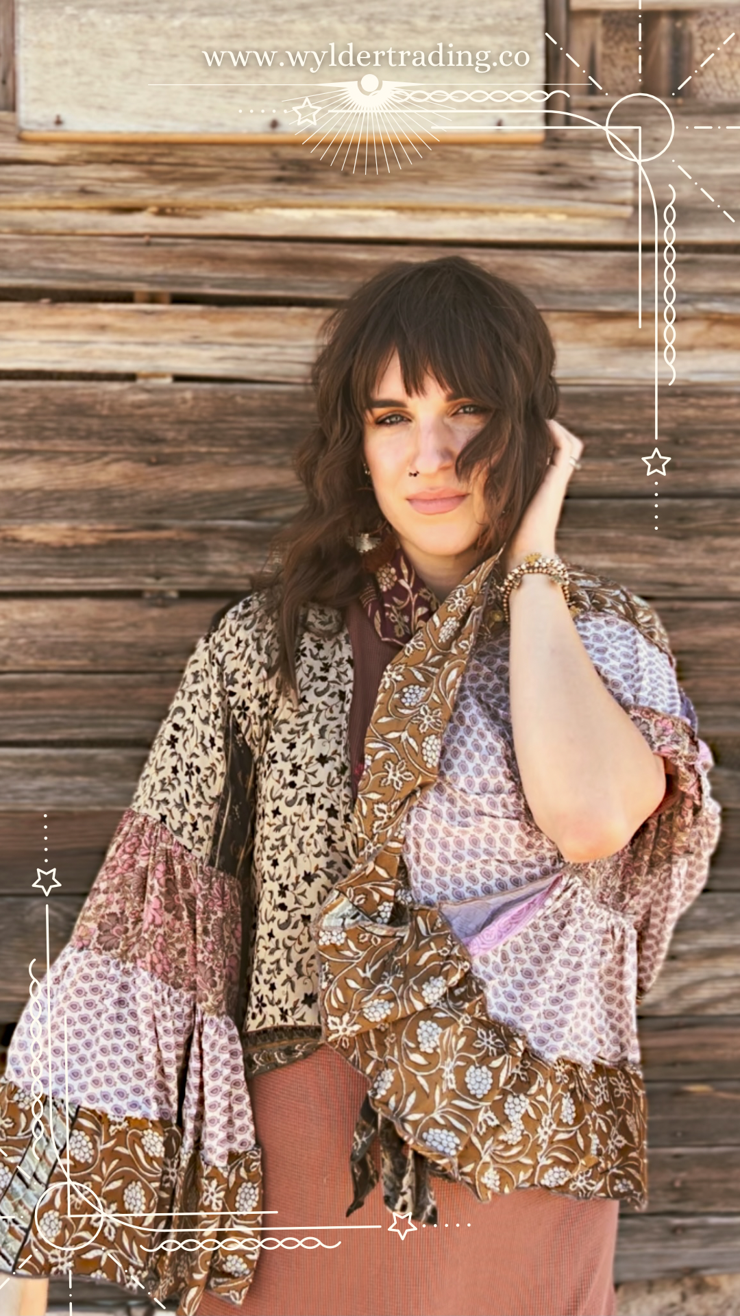Thunderstruck ⚡ Silk Wrap Tie Top 054