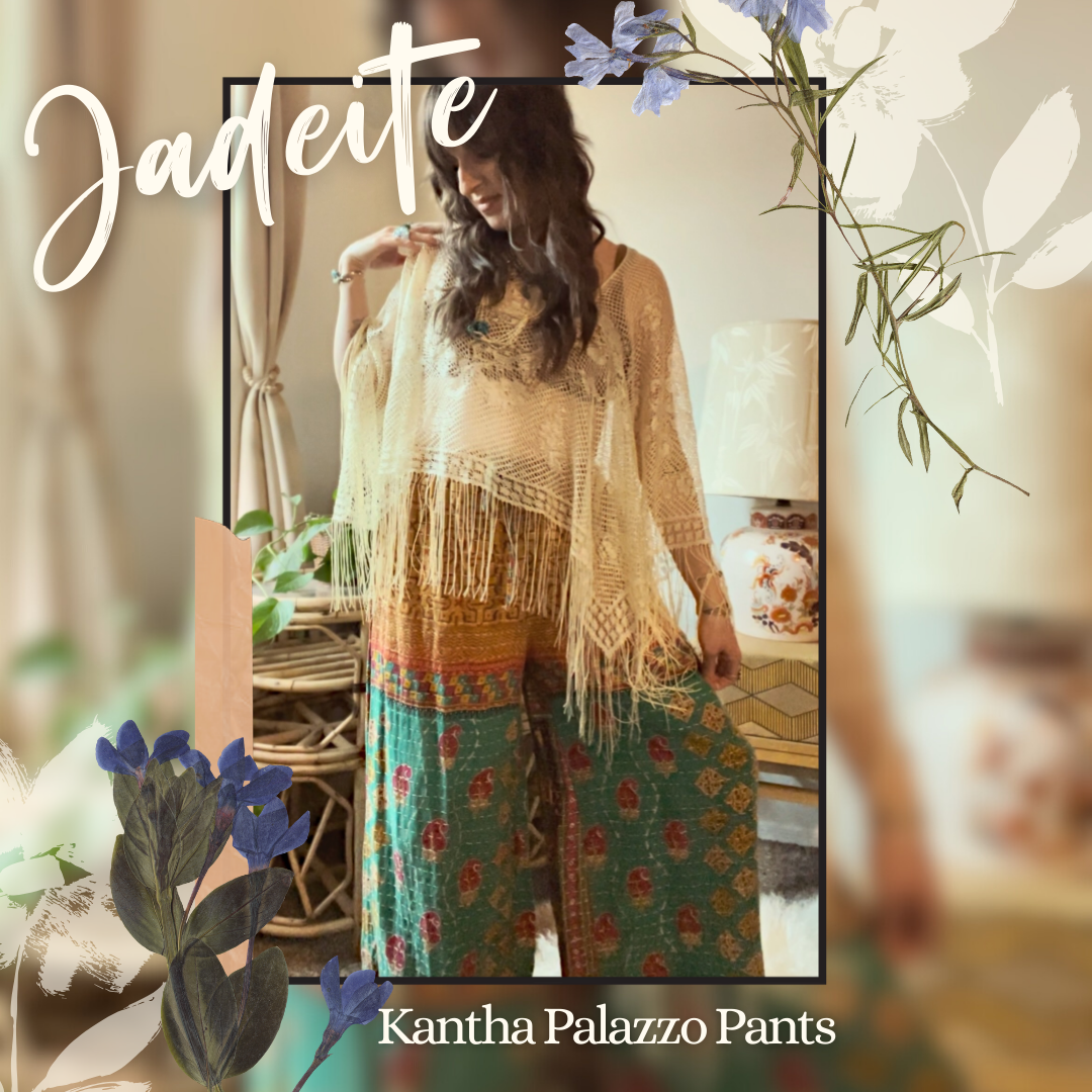 Jadeite Kantha Palazzo Pants