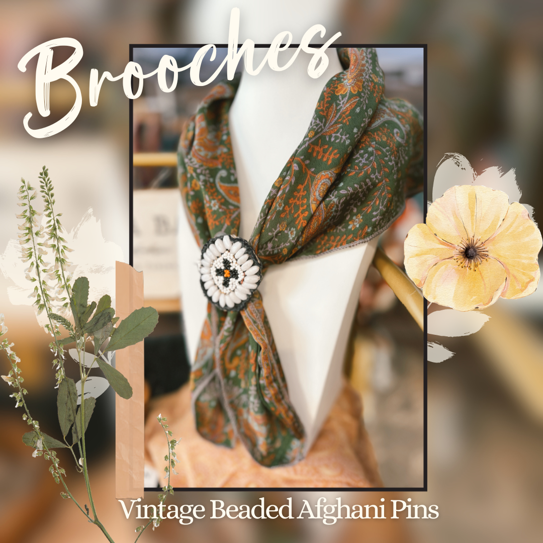 Vintage Beaded Afghani Brooches