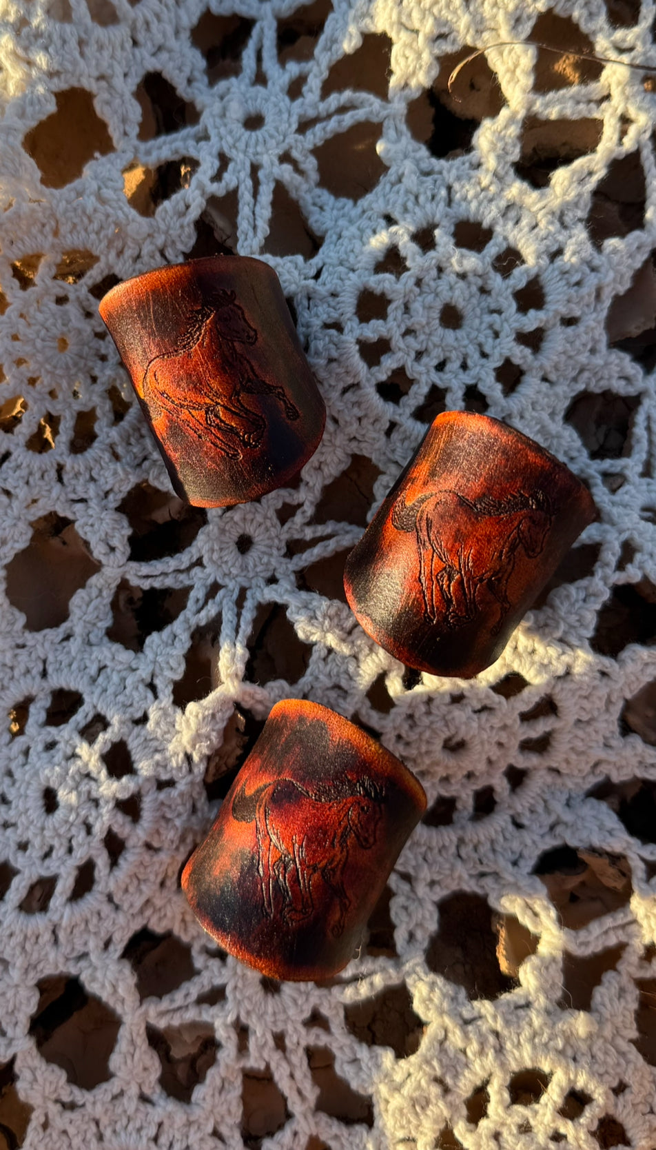 Leather Handcrafted Bolo Slide - Wild Horse