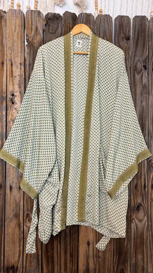 Creosote Sari Silk Kimono 010