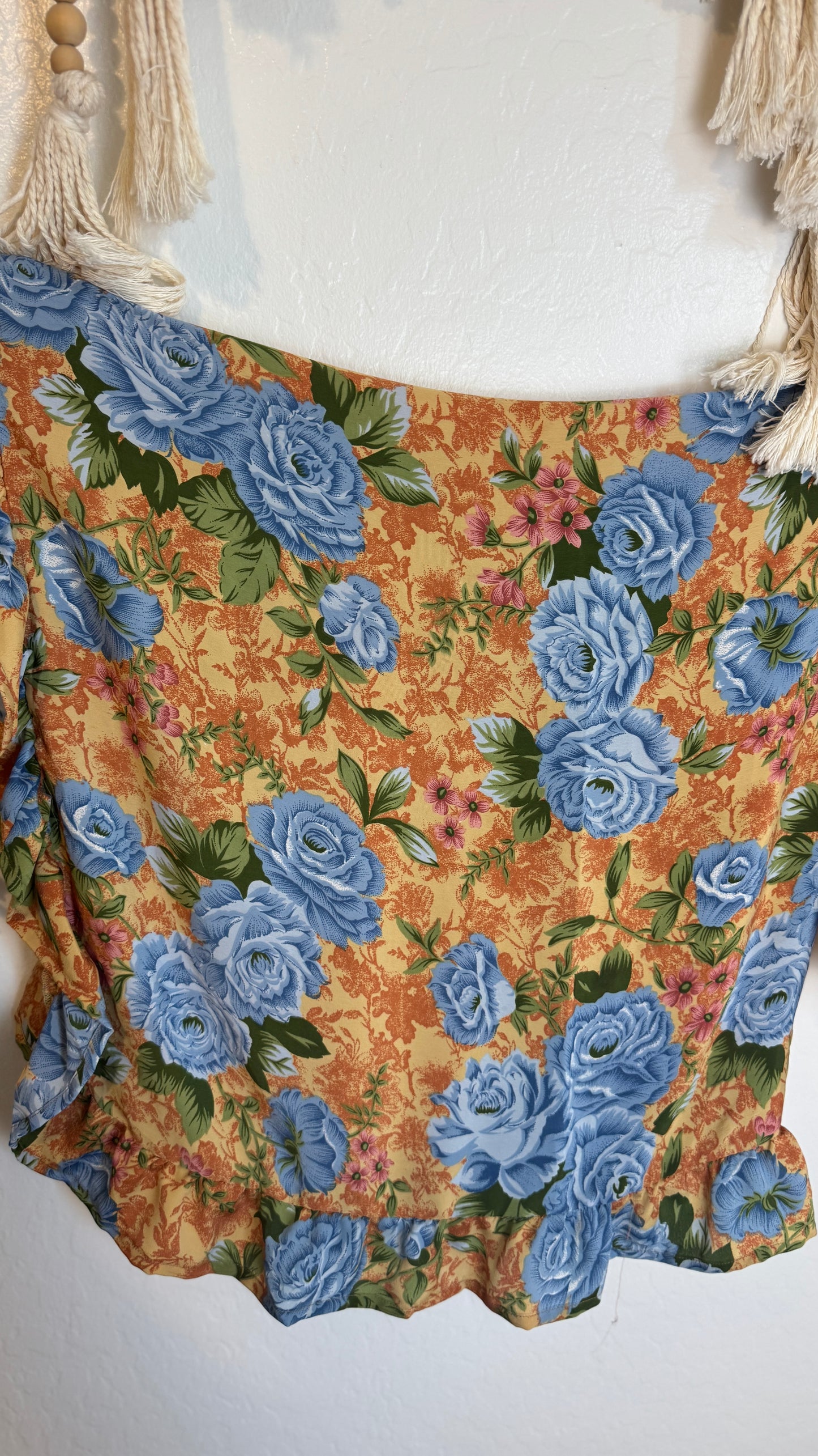 Bell Sleeve Silk Wrap Tie Top 010