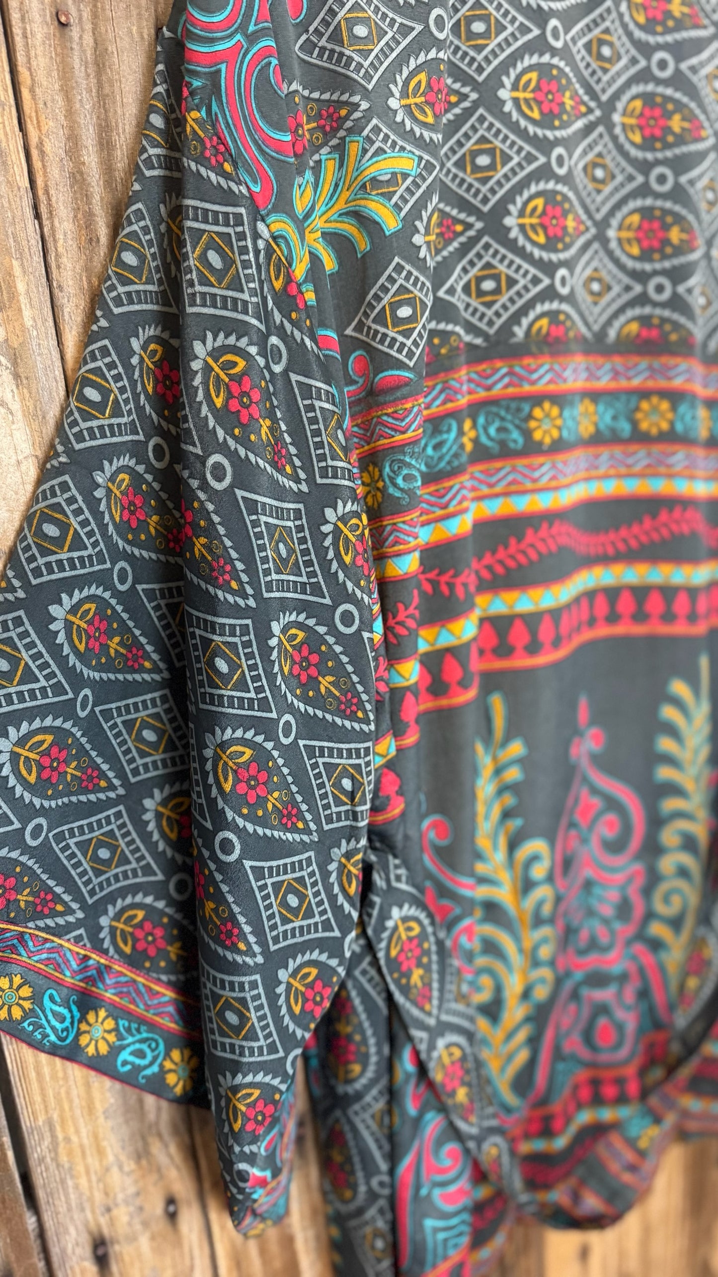 Creosote Sari Silk Kimono 014