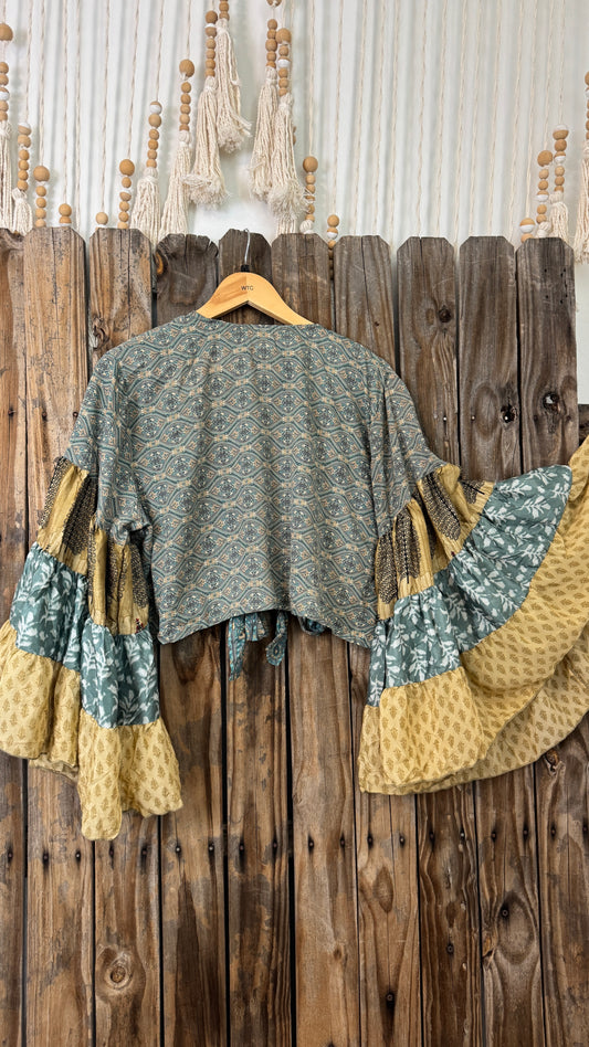 Thunderstruck ⚡ Silk Wrap Tie Top 015