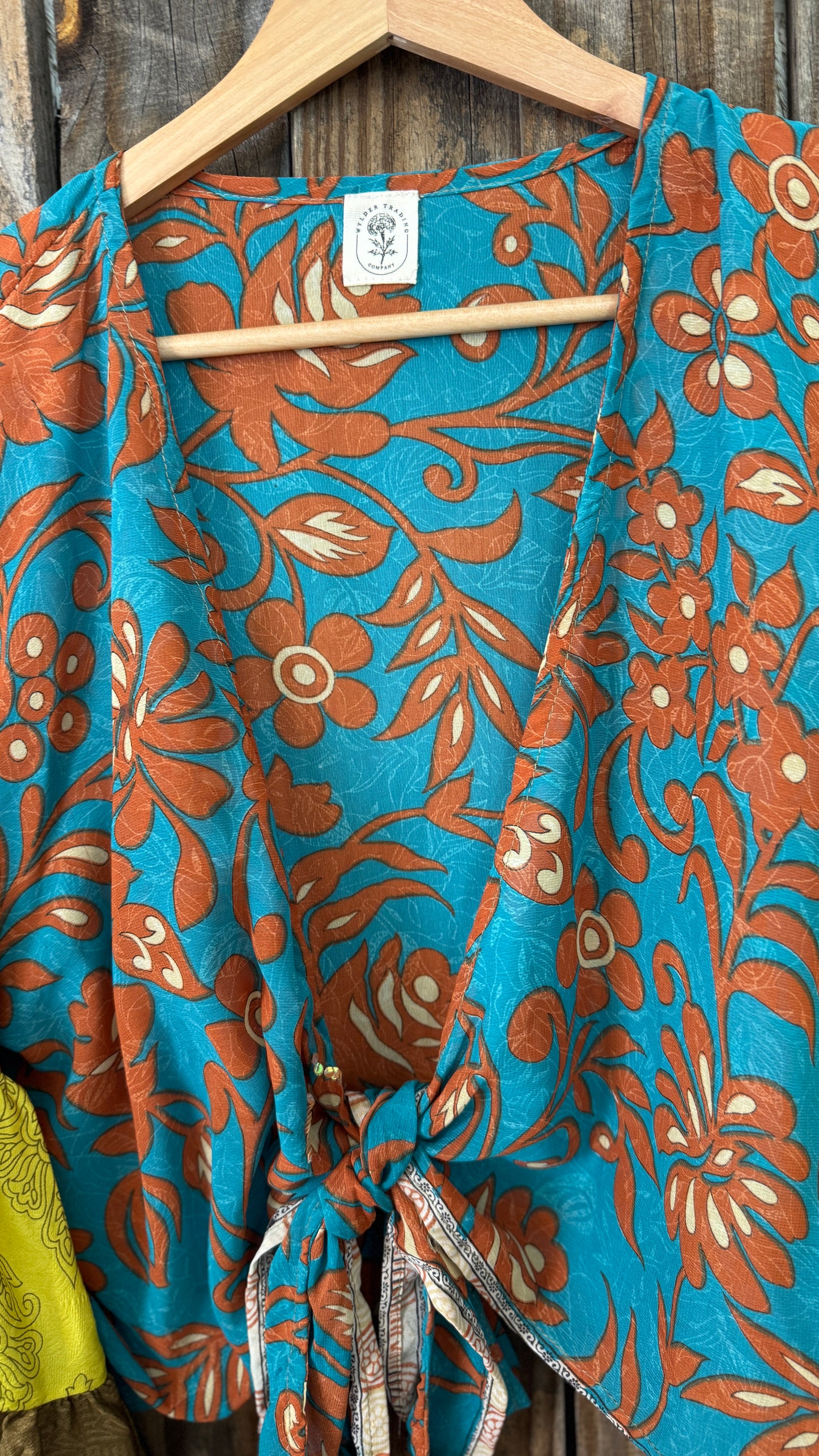 Thunderstruck ⚡ Silk Wrap Tie Top 012