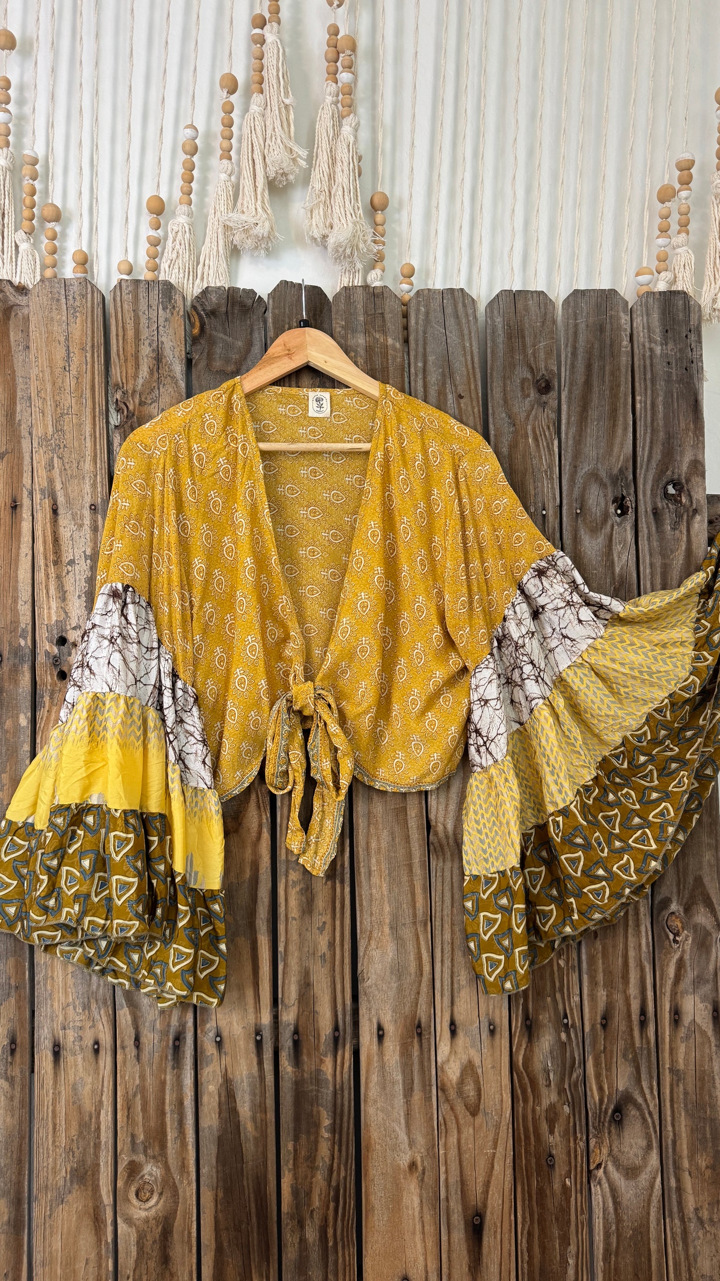 Thunderstruck ⚡ Silk Wrap Tie Top 008