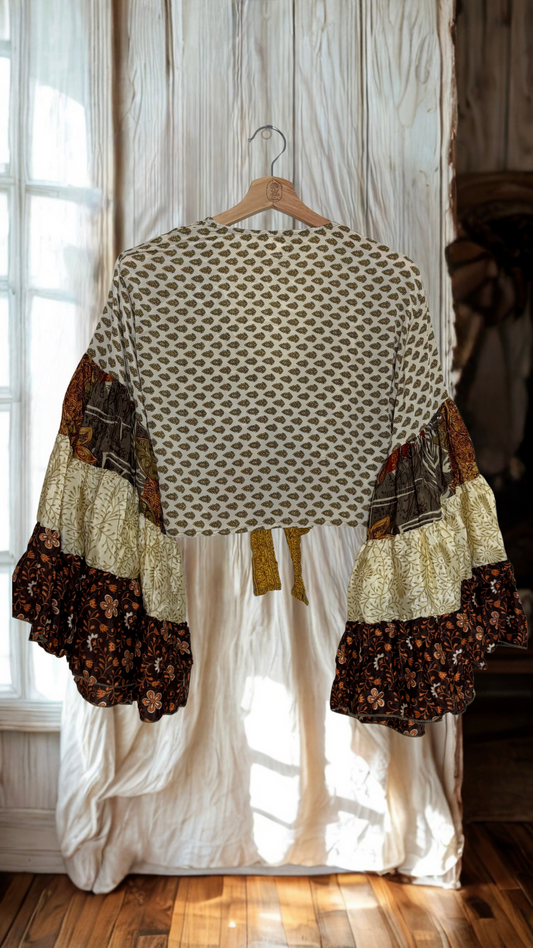 Thunderstruck ⚡ Silk Wrap Tie Top 058 - AS IS