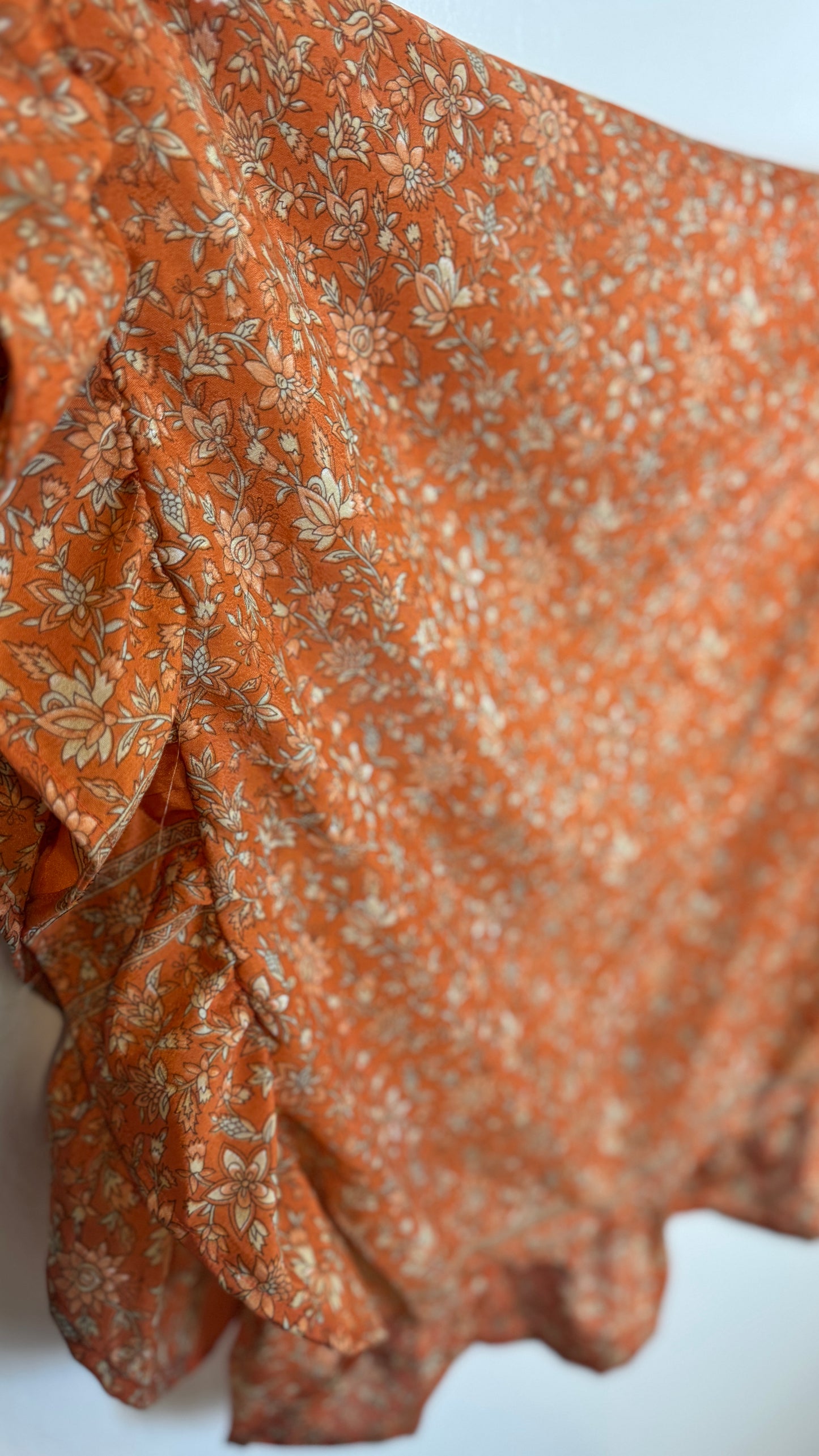Bell Sleeve Silk Wrap Tie Top 011