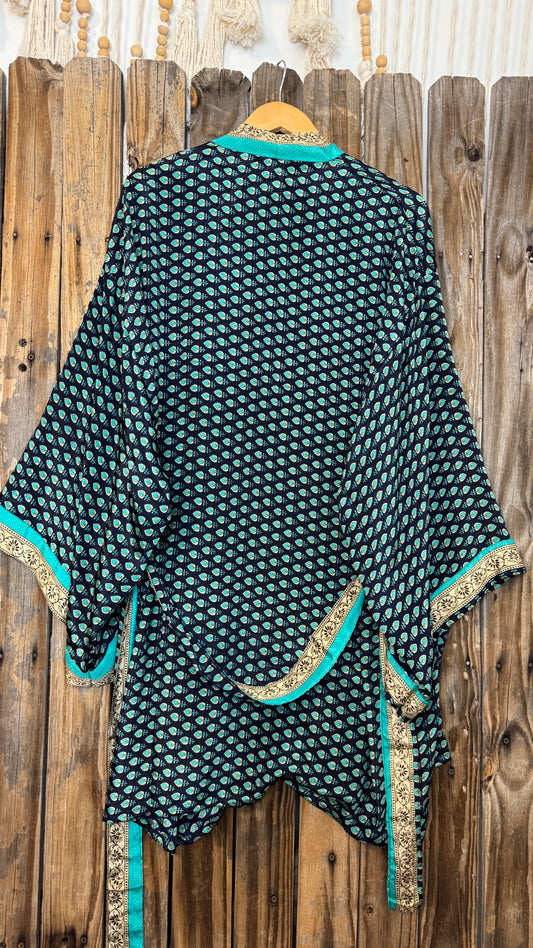 Creosote Sari Silk Kimono 016