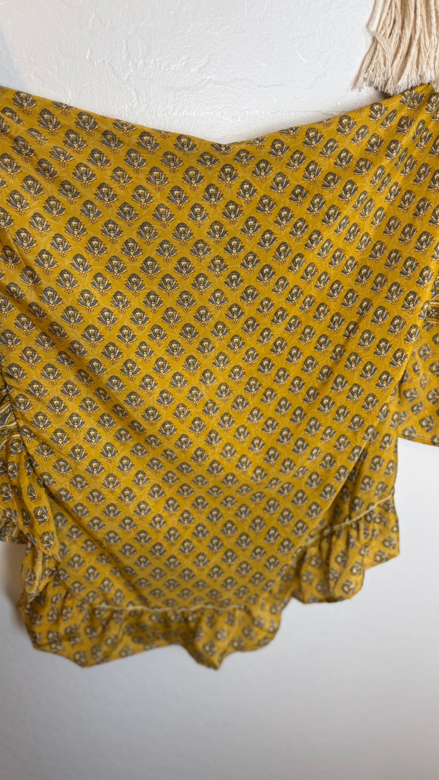 Bell Sleeve Silk Wrap Tie Top 014