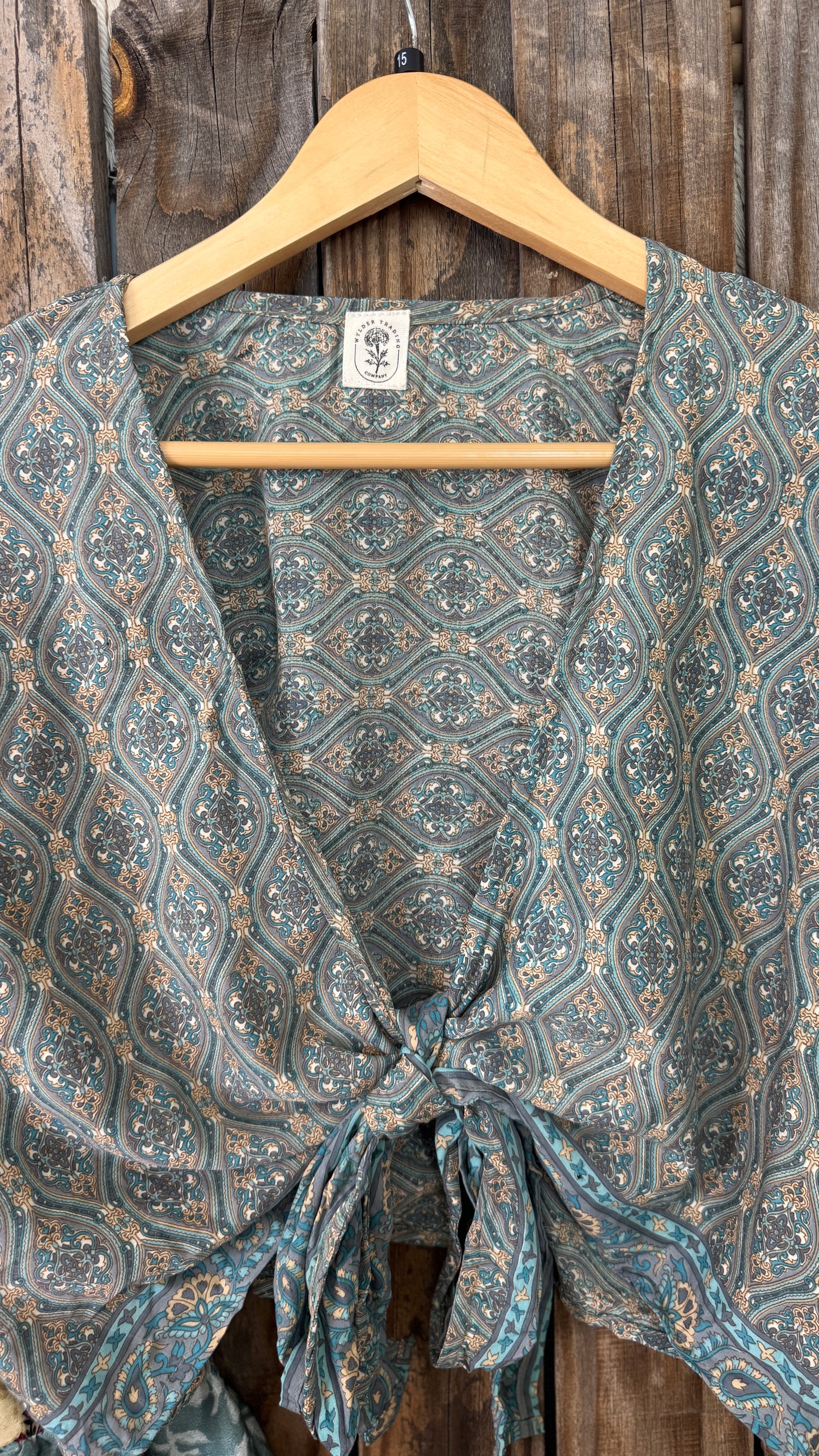 Thunderstruck ⚡ Silk Wrap Tie Top 015