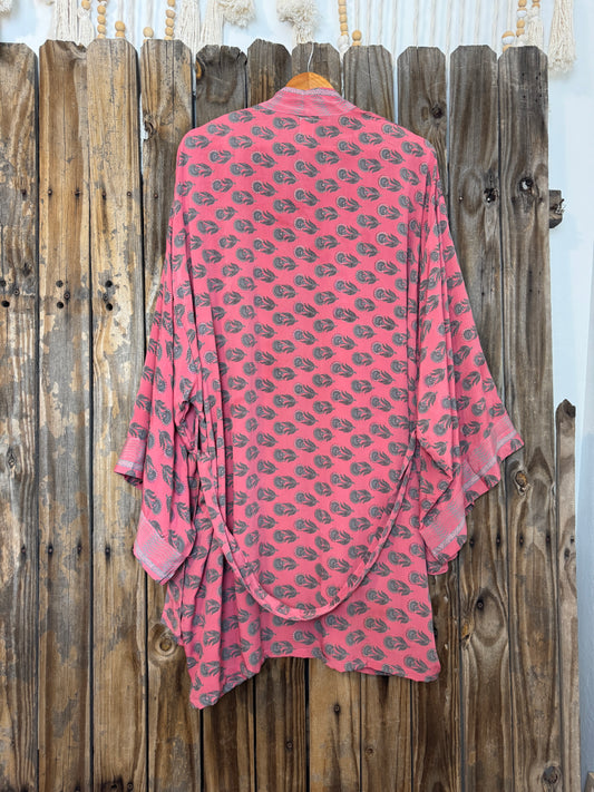 Creosote Sari Silk Kimono 019