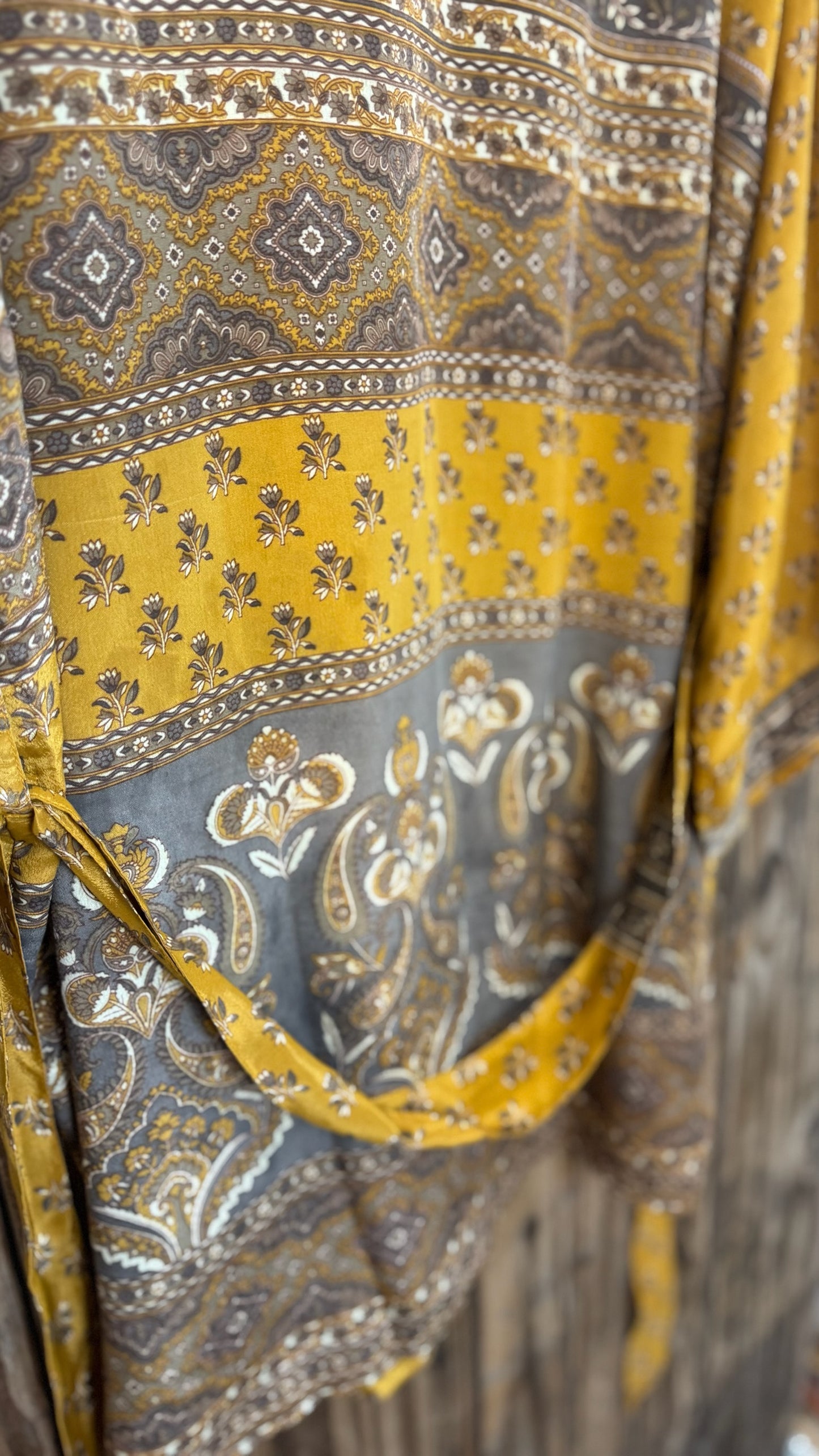 Creosote Sari Silk Kimono 006