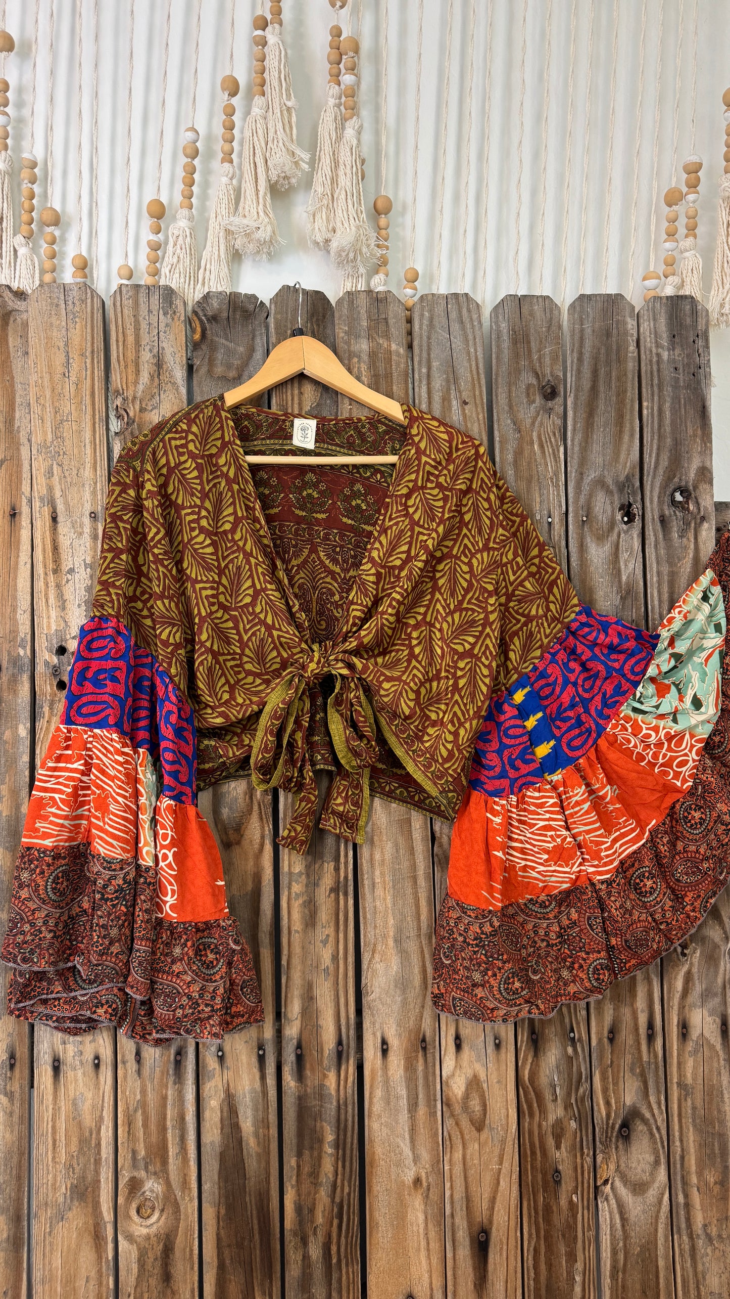 Thunderstruck ⚡ Silk Wrap Tie Top 001