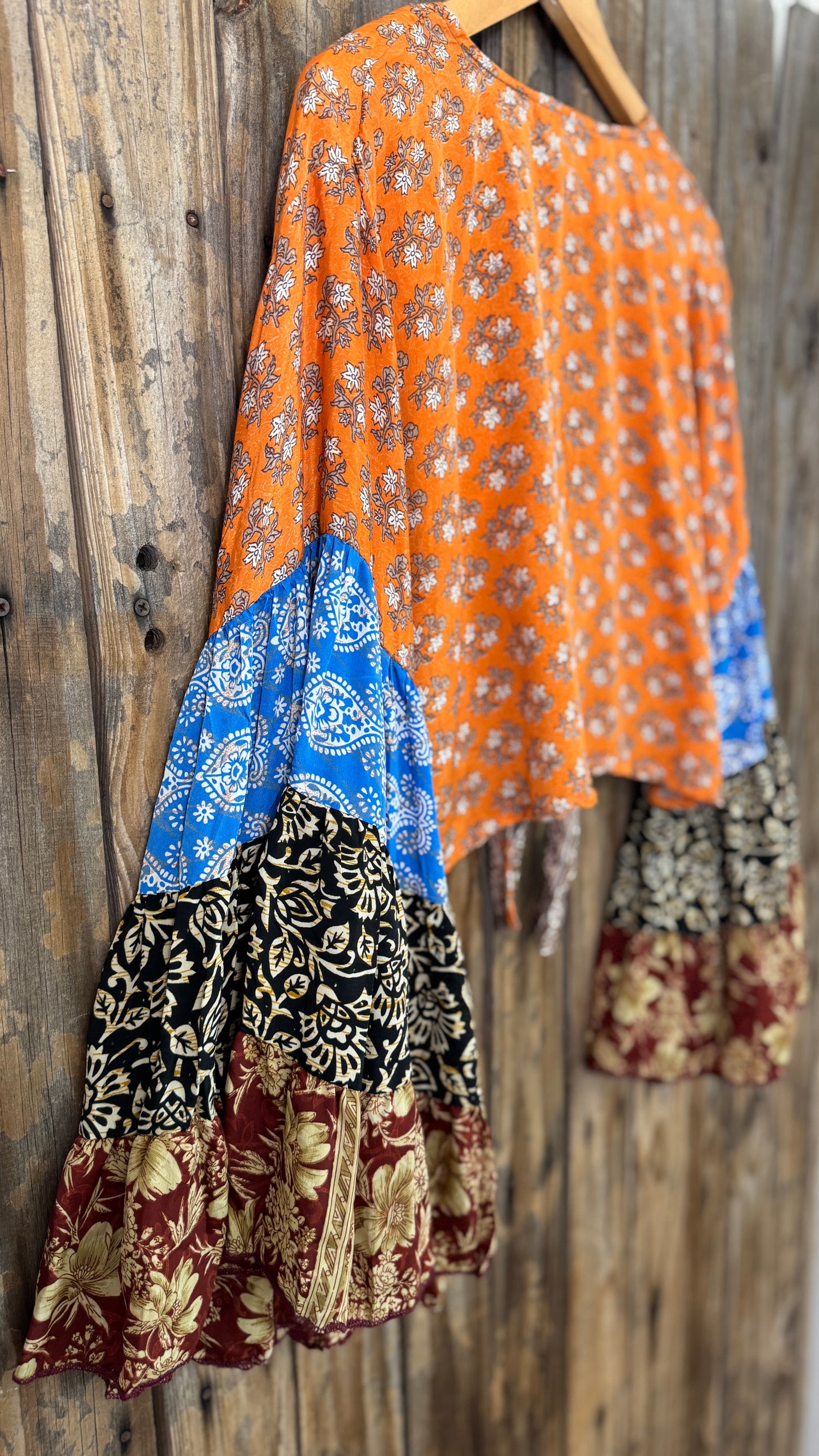 Thunderstruck ⚡ Silk Wrap Tie Top 005