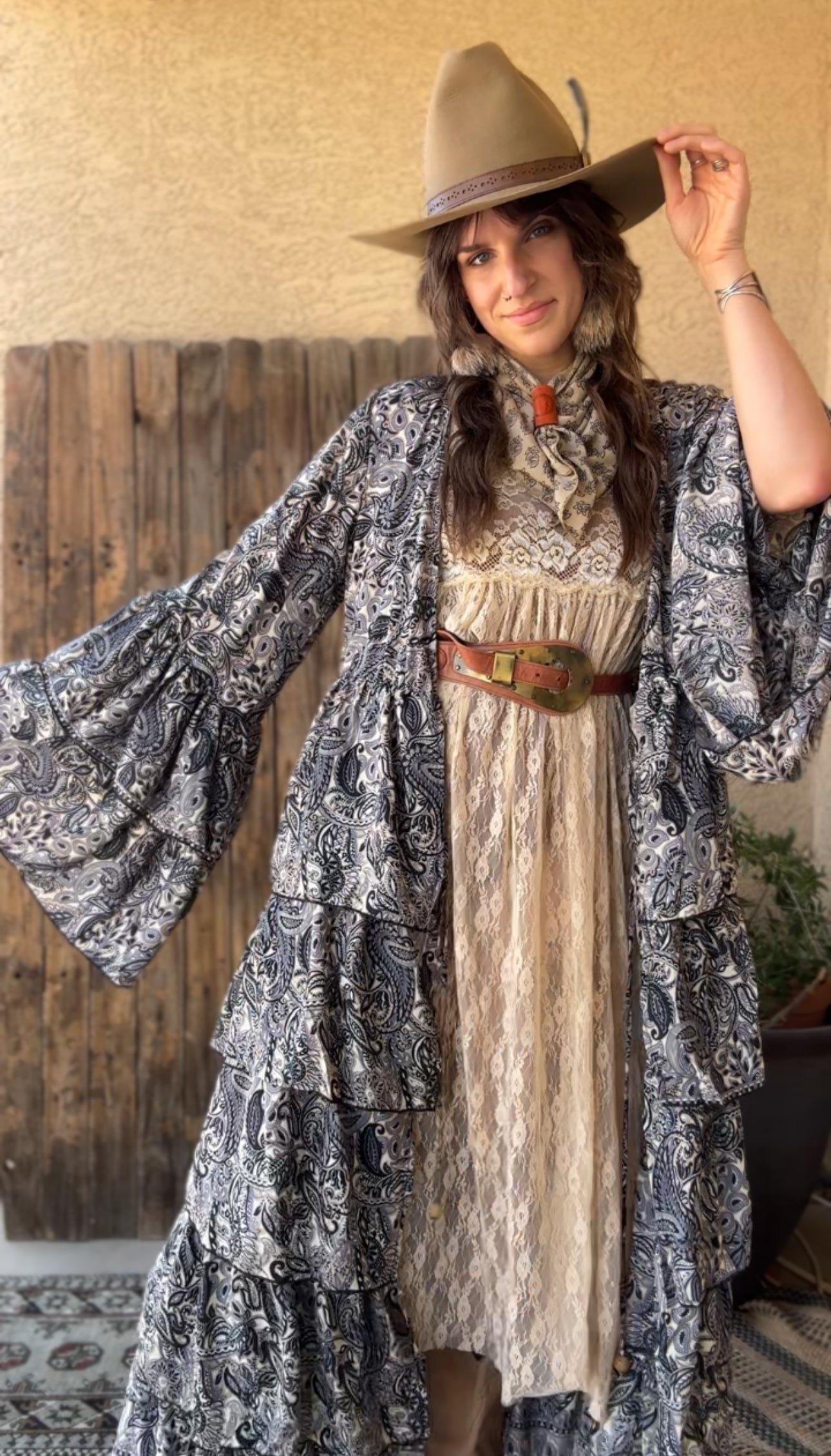 Silk Long Ruffle Kimono - 008 – Wylder Trading Co.
