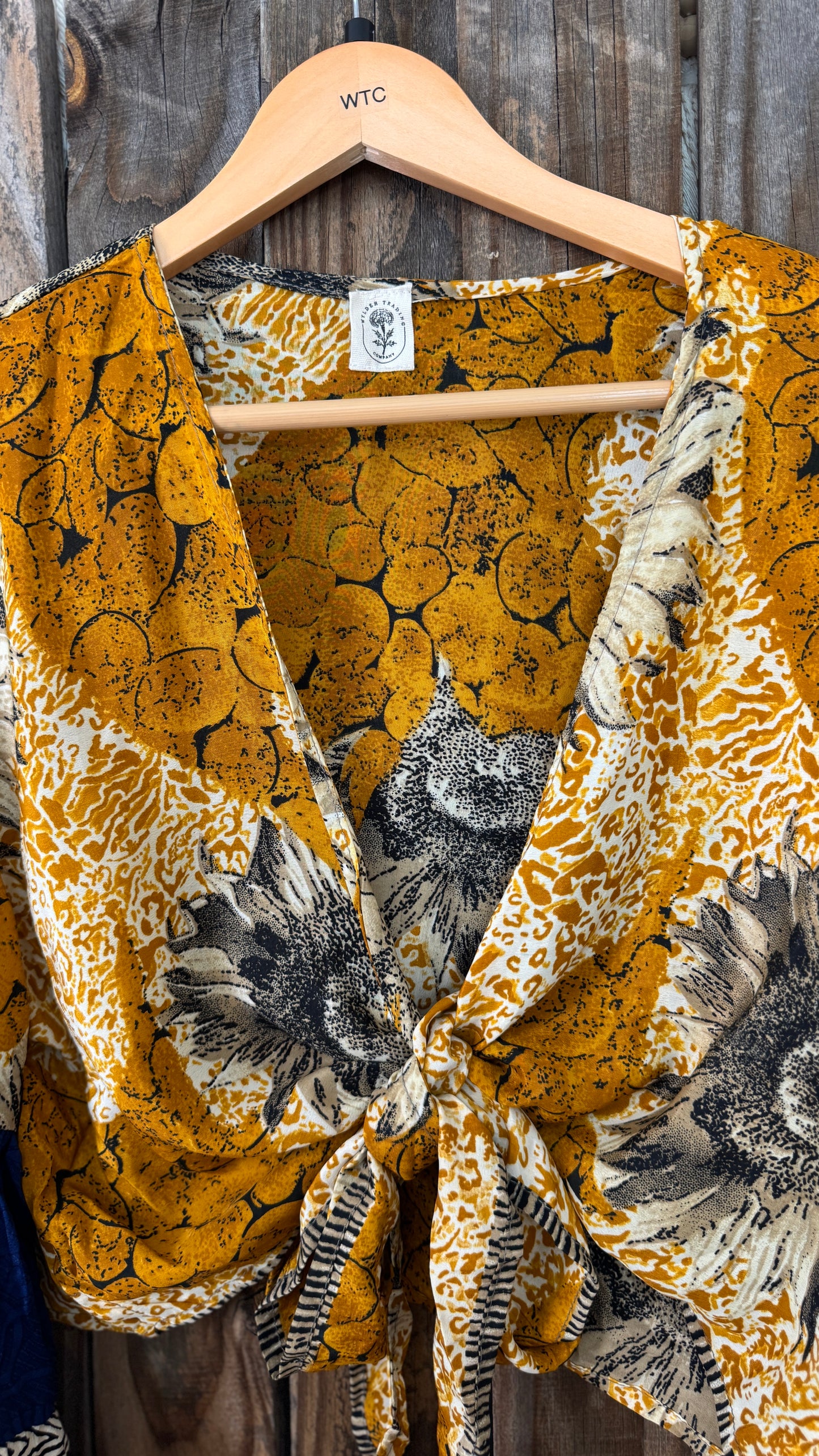 Thunderstruck ⚡ Silk Wrap Tie Top 018