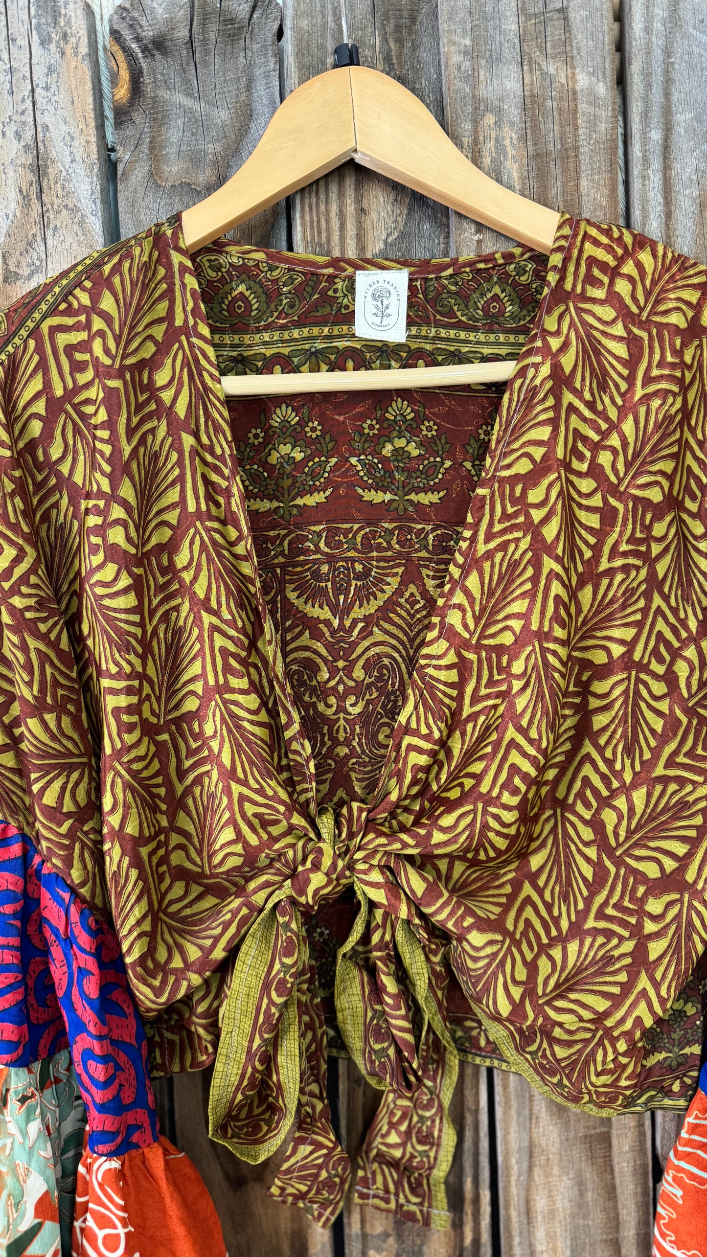 Thunderstruck ⚡ Silk Wrap Tie Top 001