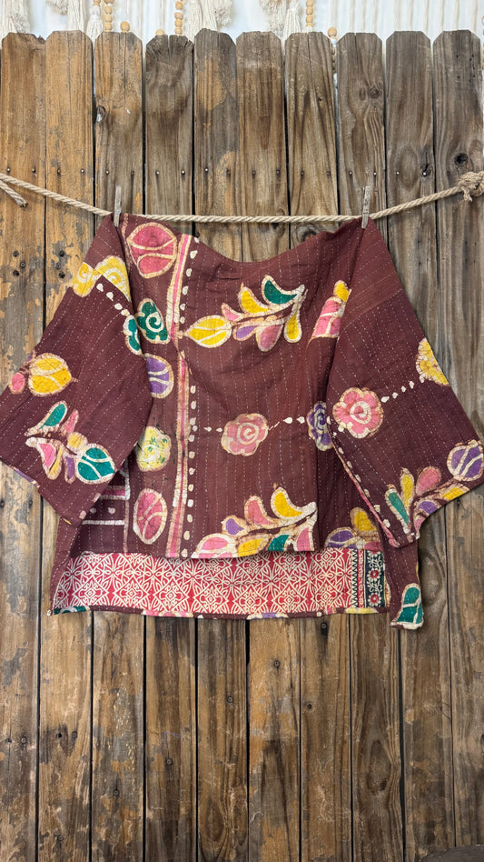 Moon Valley Kantha Pullover Top - 026