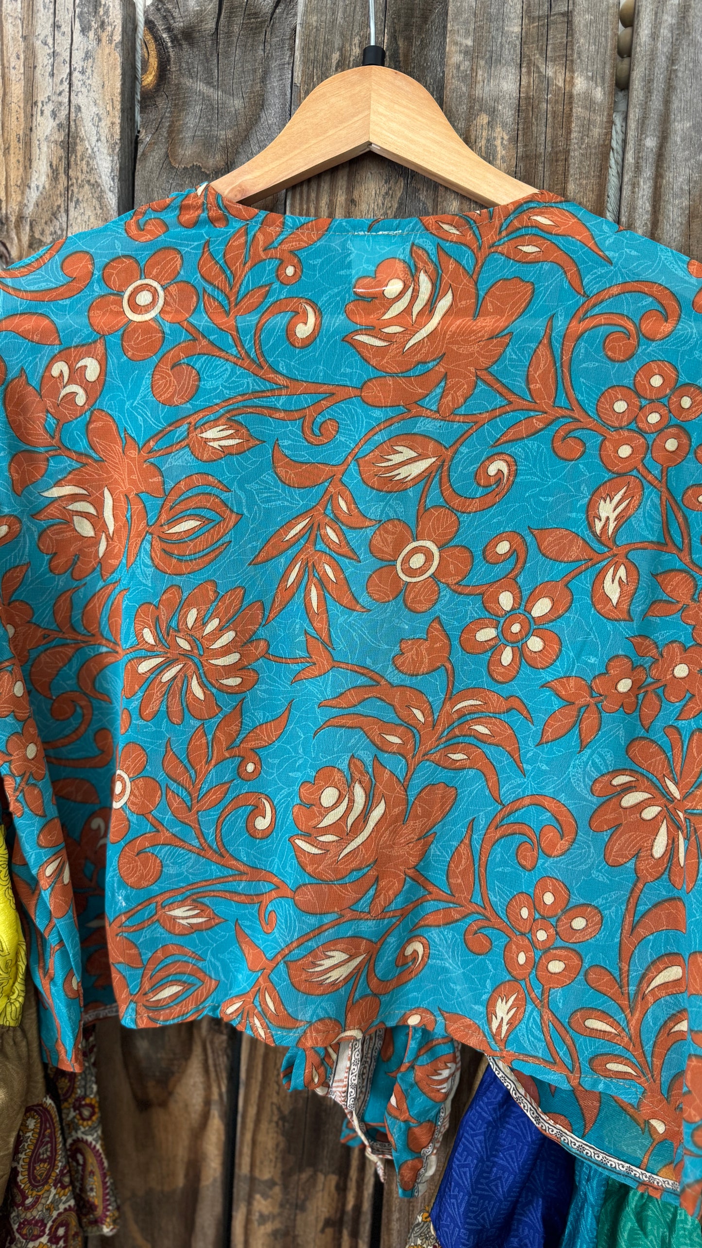 Thunderstruck ⚡ Silk Wrap Tie Top 012