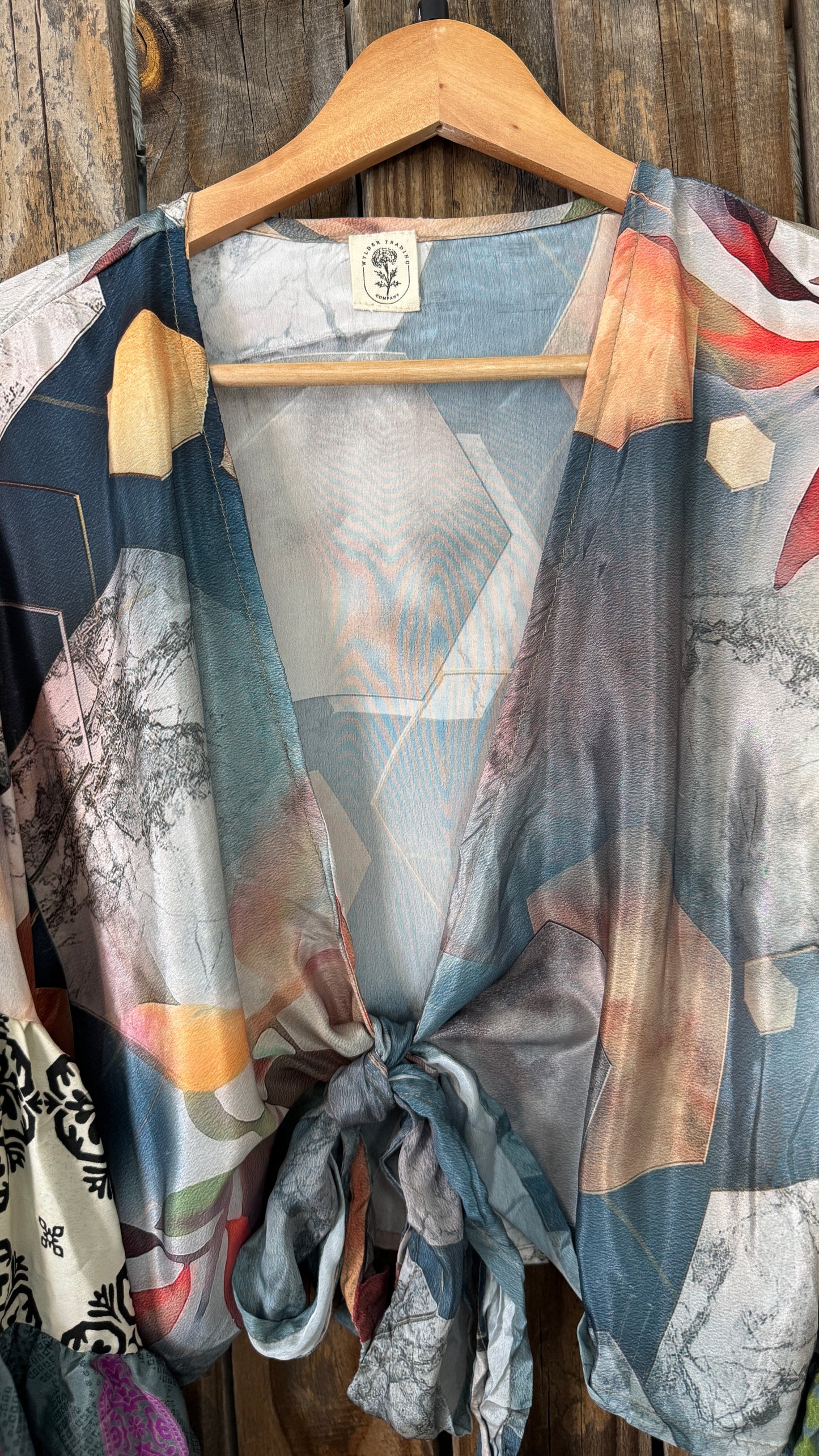 Thunderstruck ⚡ Silk Wrap Tie Top 014