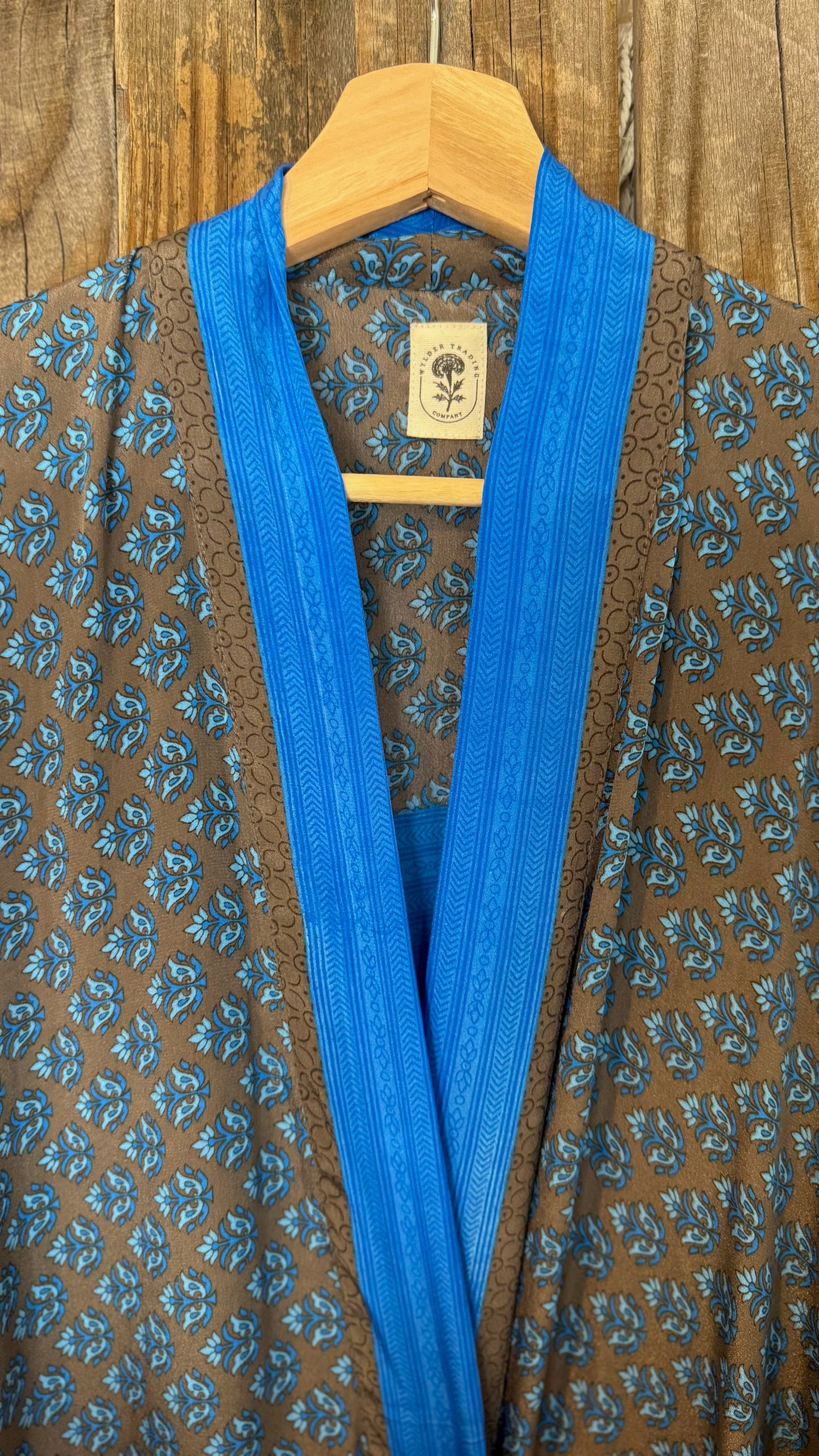 Creosote Sari Silk Kimono 015