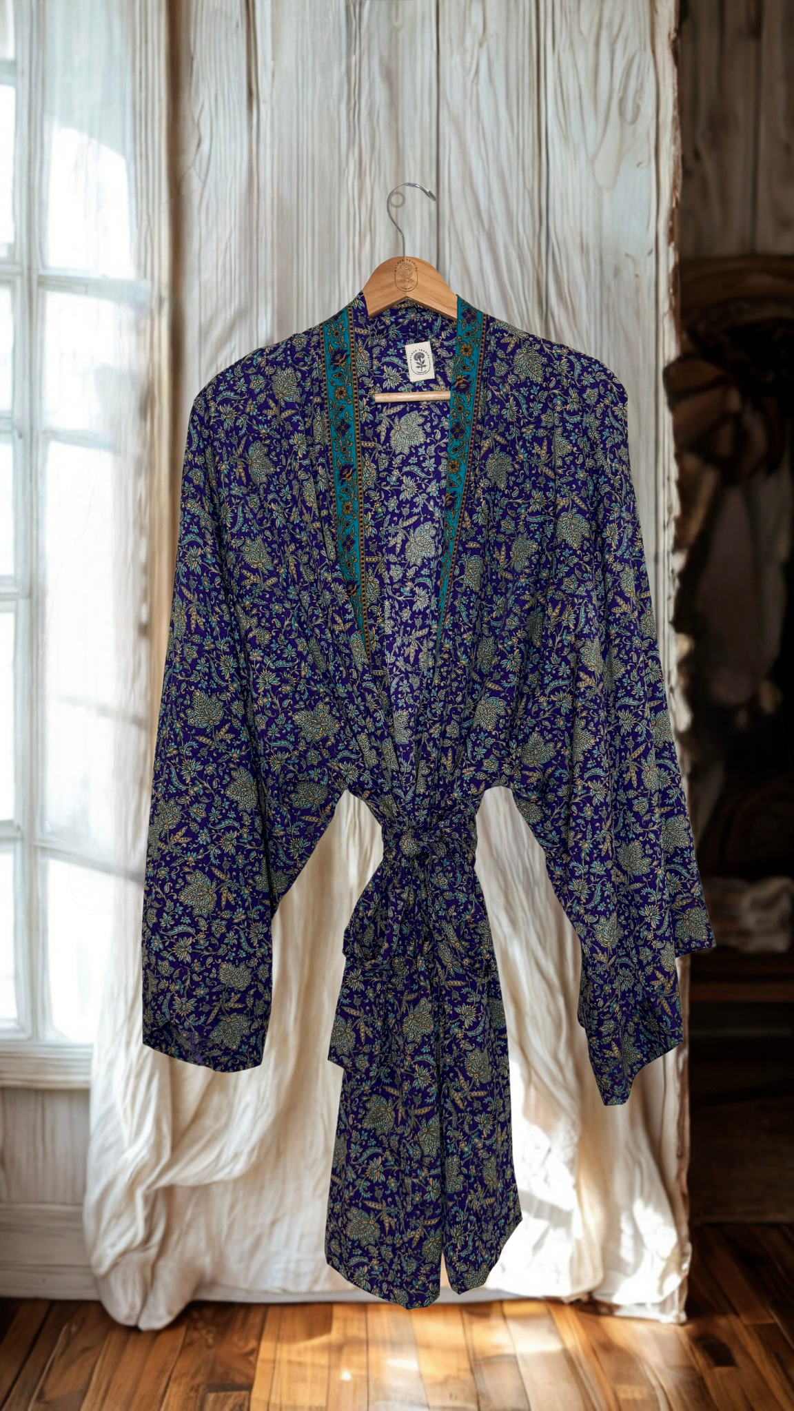 Creosote Sari Silk Kimono 024
