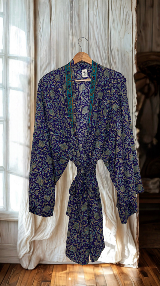 Creosote Sari Silk Kimono 024