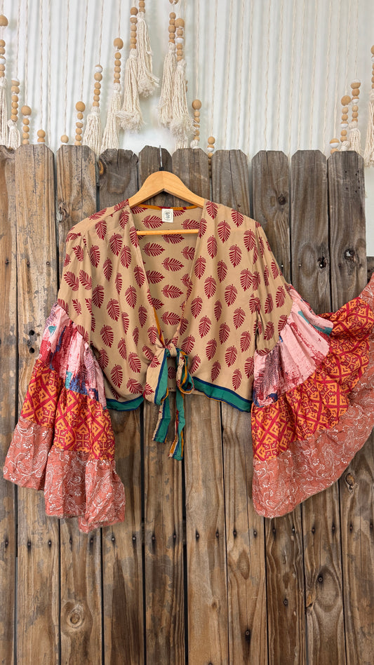 Thunderstruck ⚡ Silk Wrap Tie Top 002