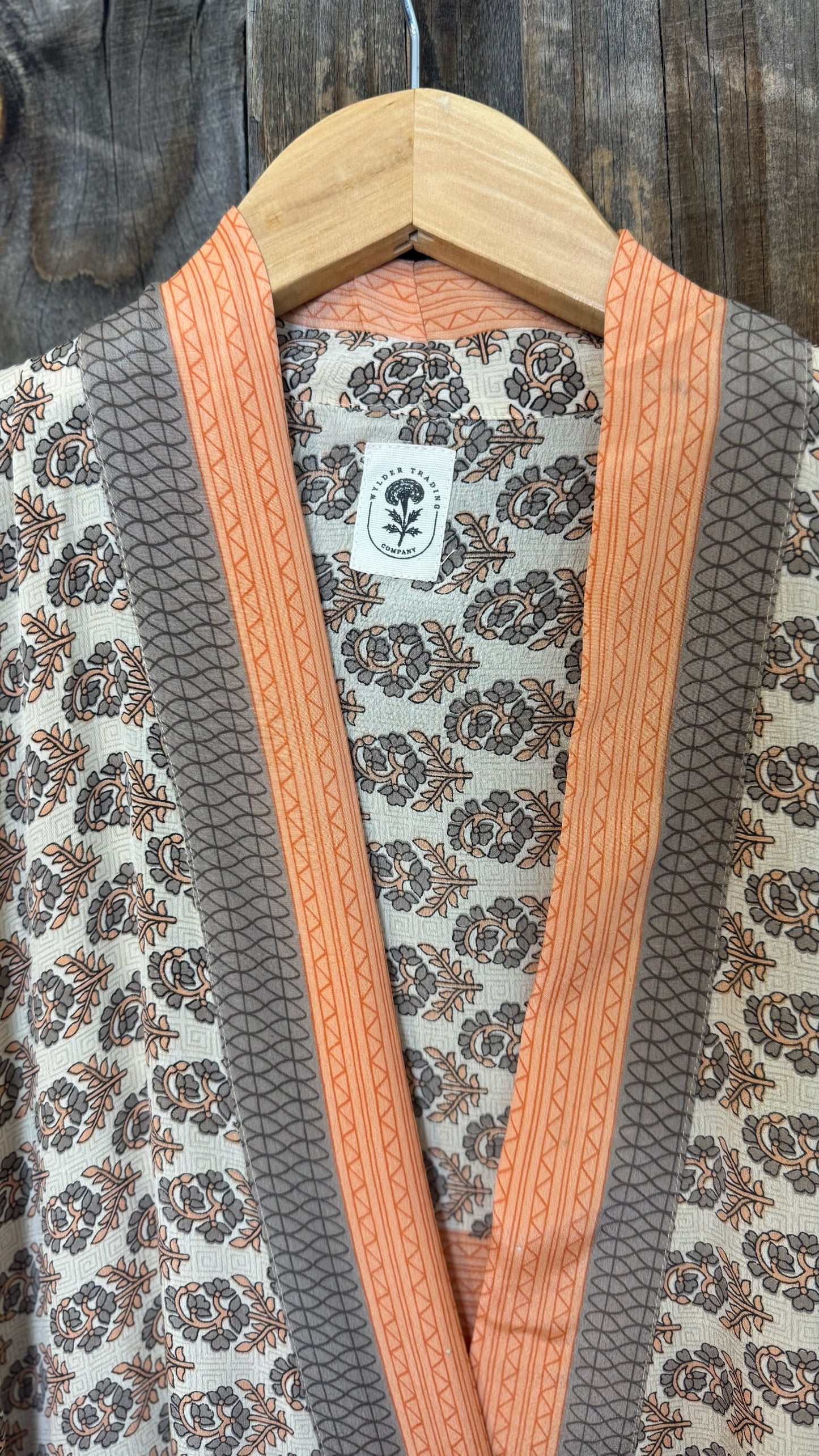 Creosote Sari Silk Kimono 005