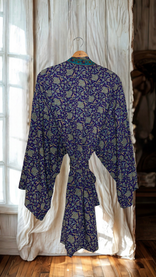 Creosote Sari Silk Kimono 024