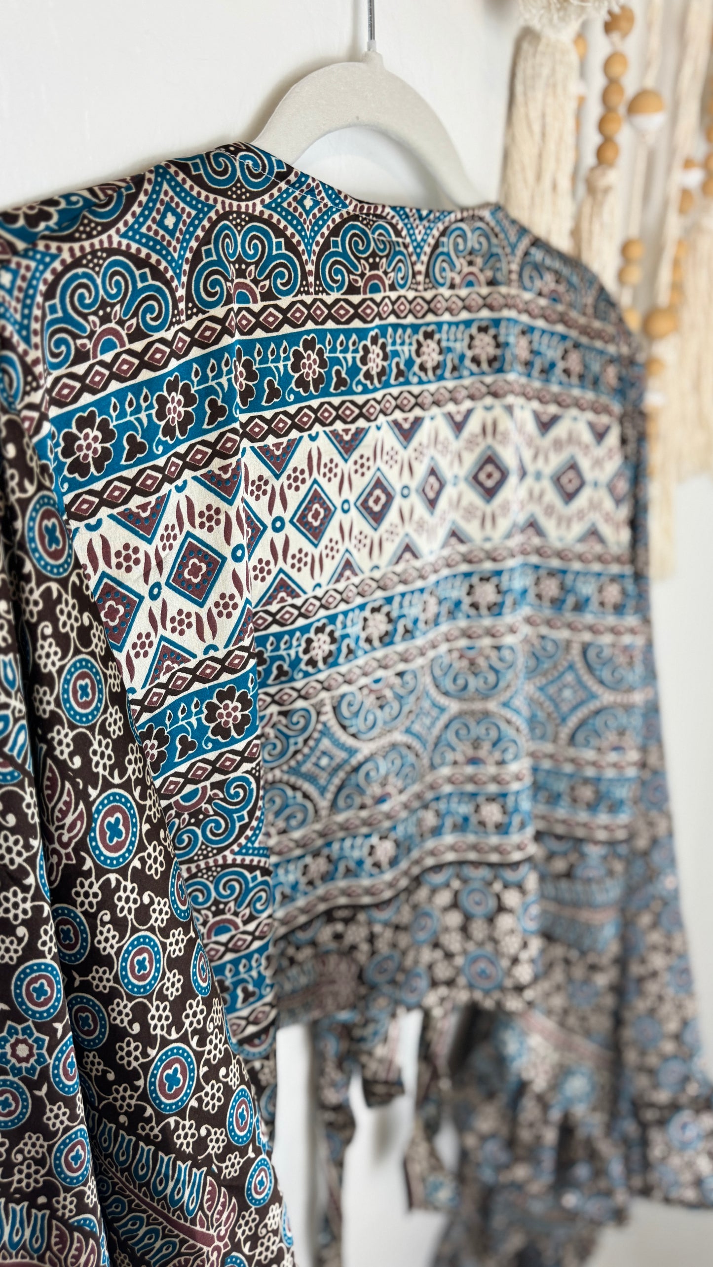 Bell Sleeve Silk Wrap Tie Top 021
