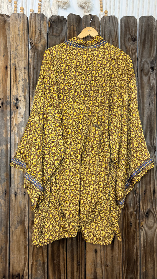 Creosote Sari Silk Kimono 007
