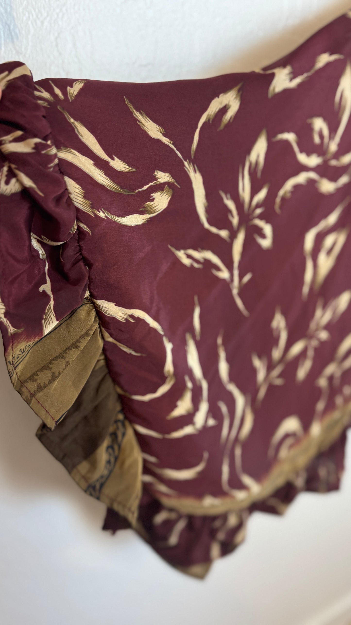 Bell Sleeve Silk Wrap Tie Top 006