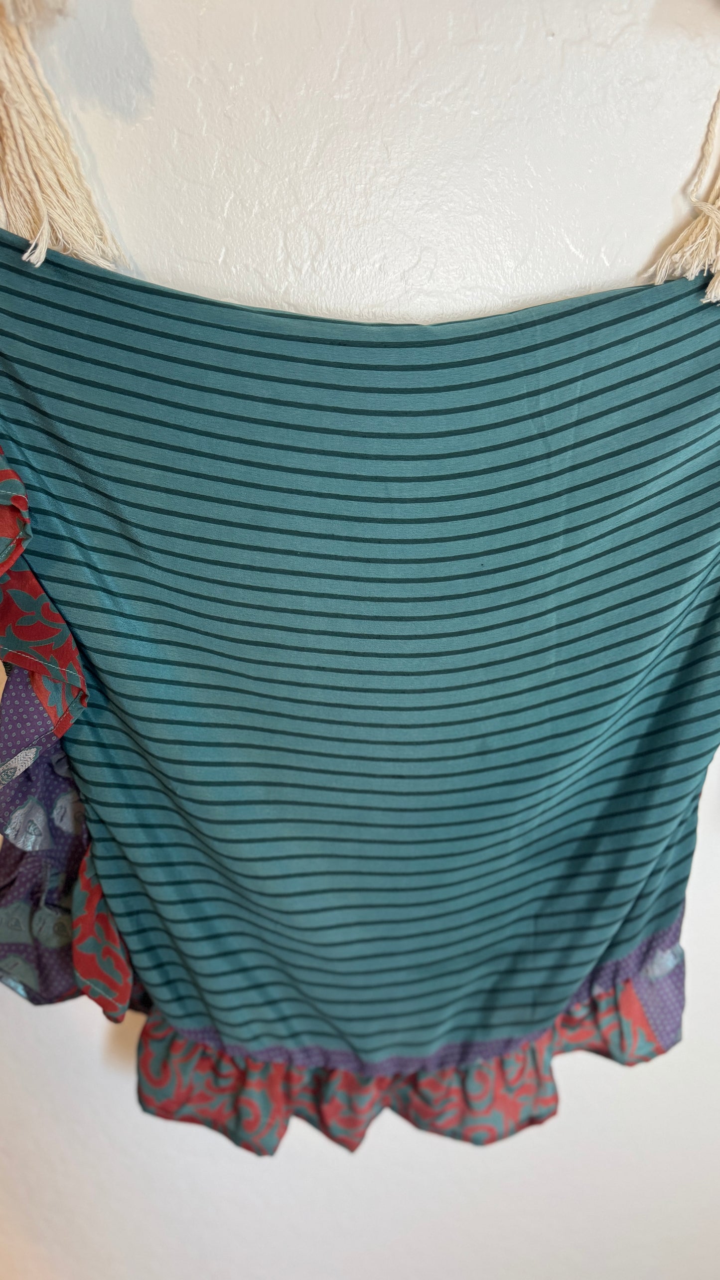 Bell Sleeve Silk Wrap Tie Top 020