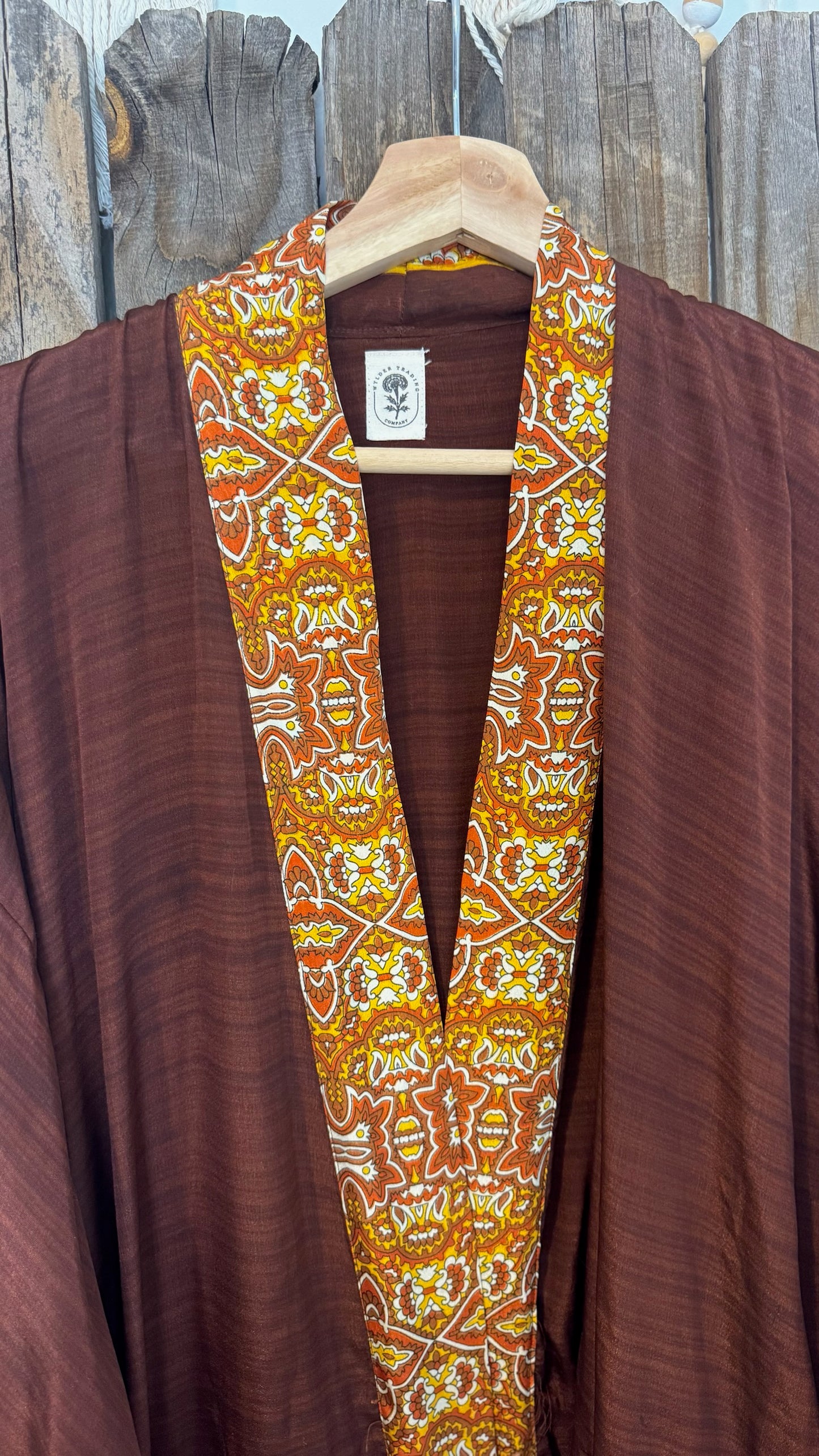 Creosote Sari Silk Kimono 004